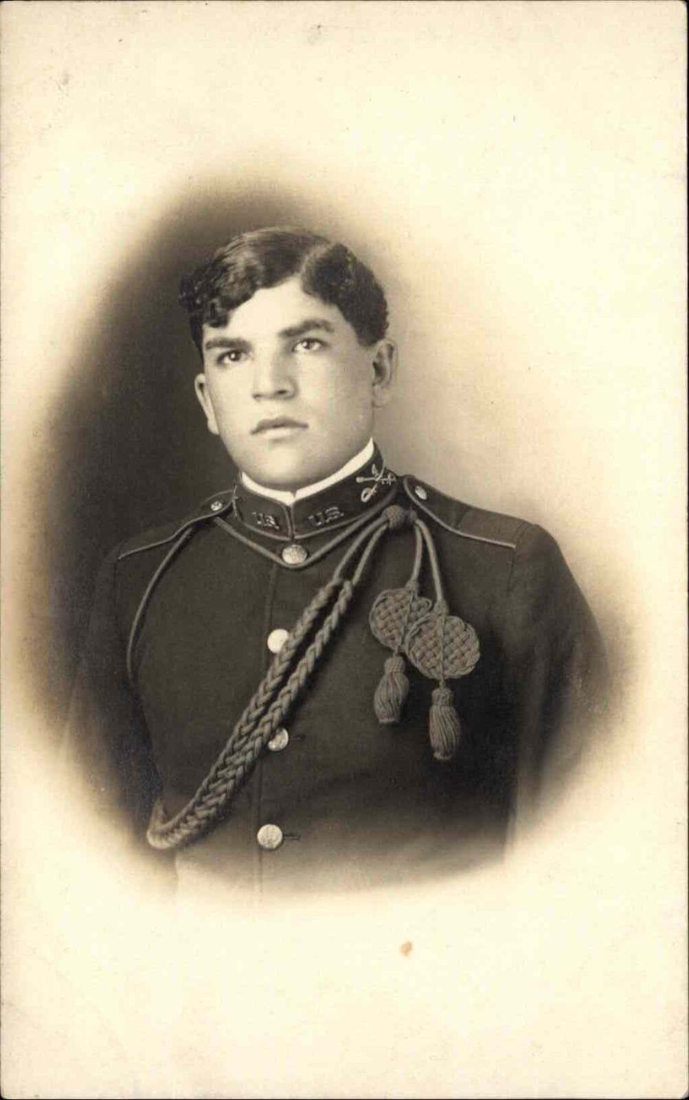 Military Uniforms WWI Tassles Pins Soldier CRISP c1915 Real Photo Postcard #2