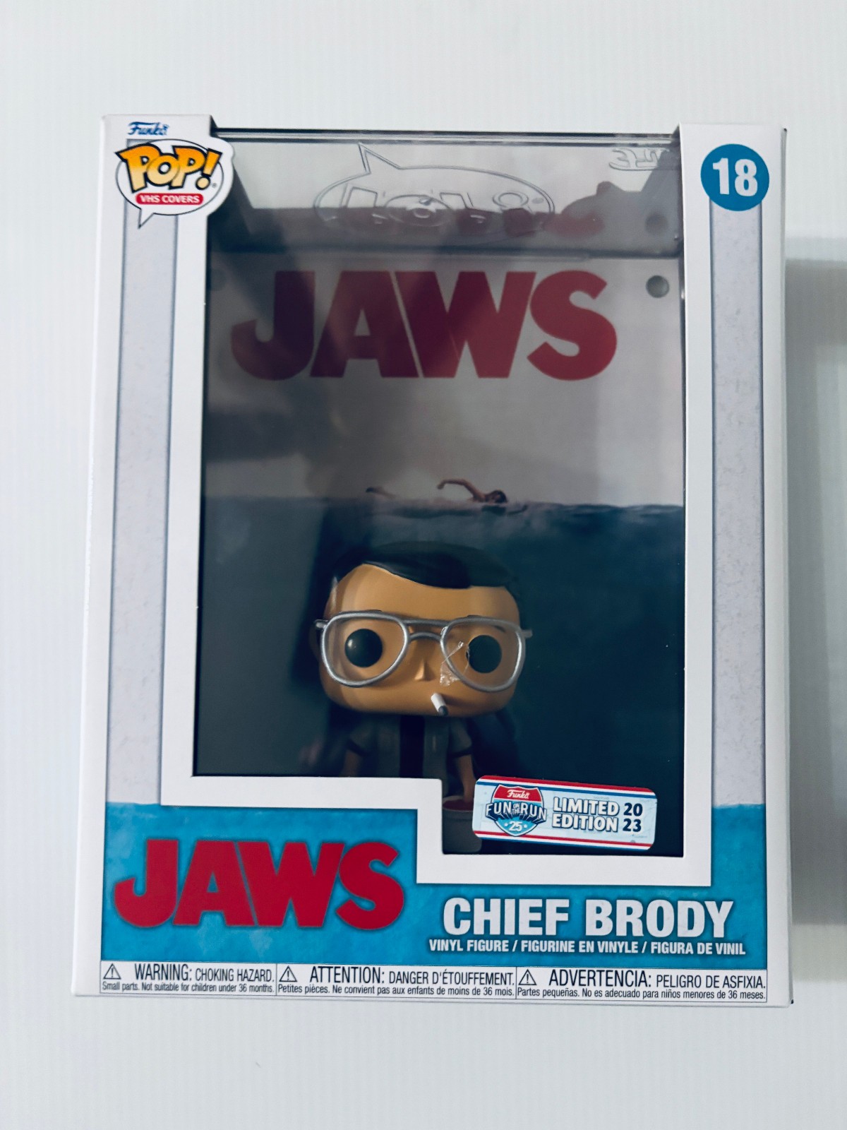 Funko Pop Vinyl - Chief Brody - Jaws - Movie Cover Version Fun on the Run 2023 Funko Pop Vinyl - Chief Brody - Jaws - Movie Cover Version Fun on the Run 2023