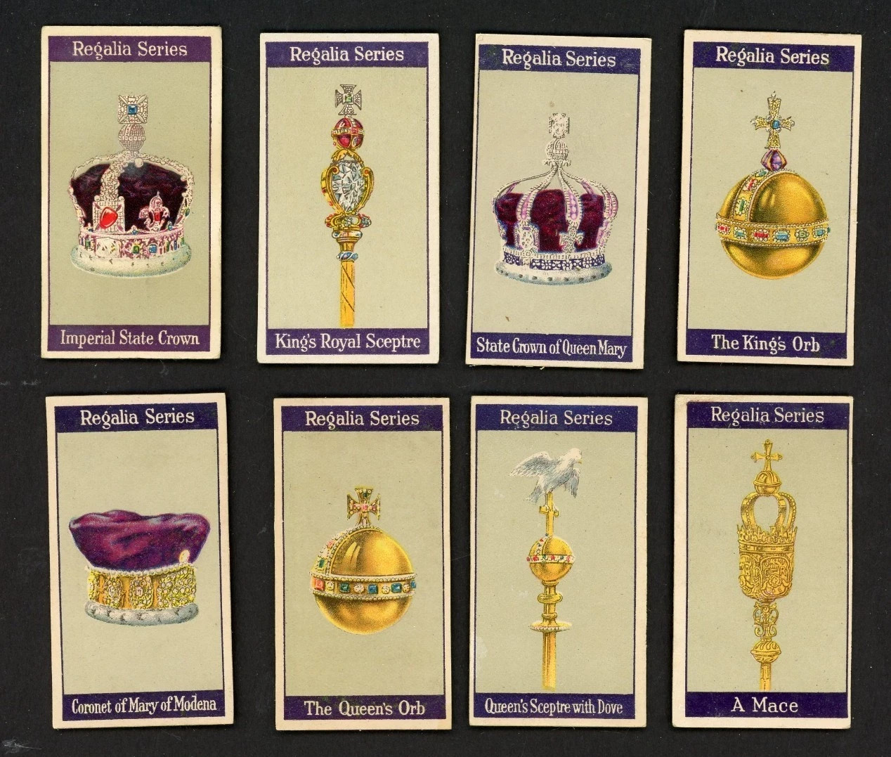 1925 CARRERAS LTD. TURF REGALIA SERIES 25 DIFFERENT TOBACCO CARD SET