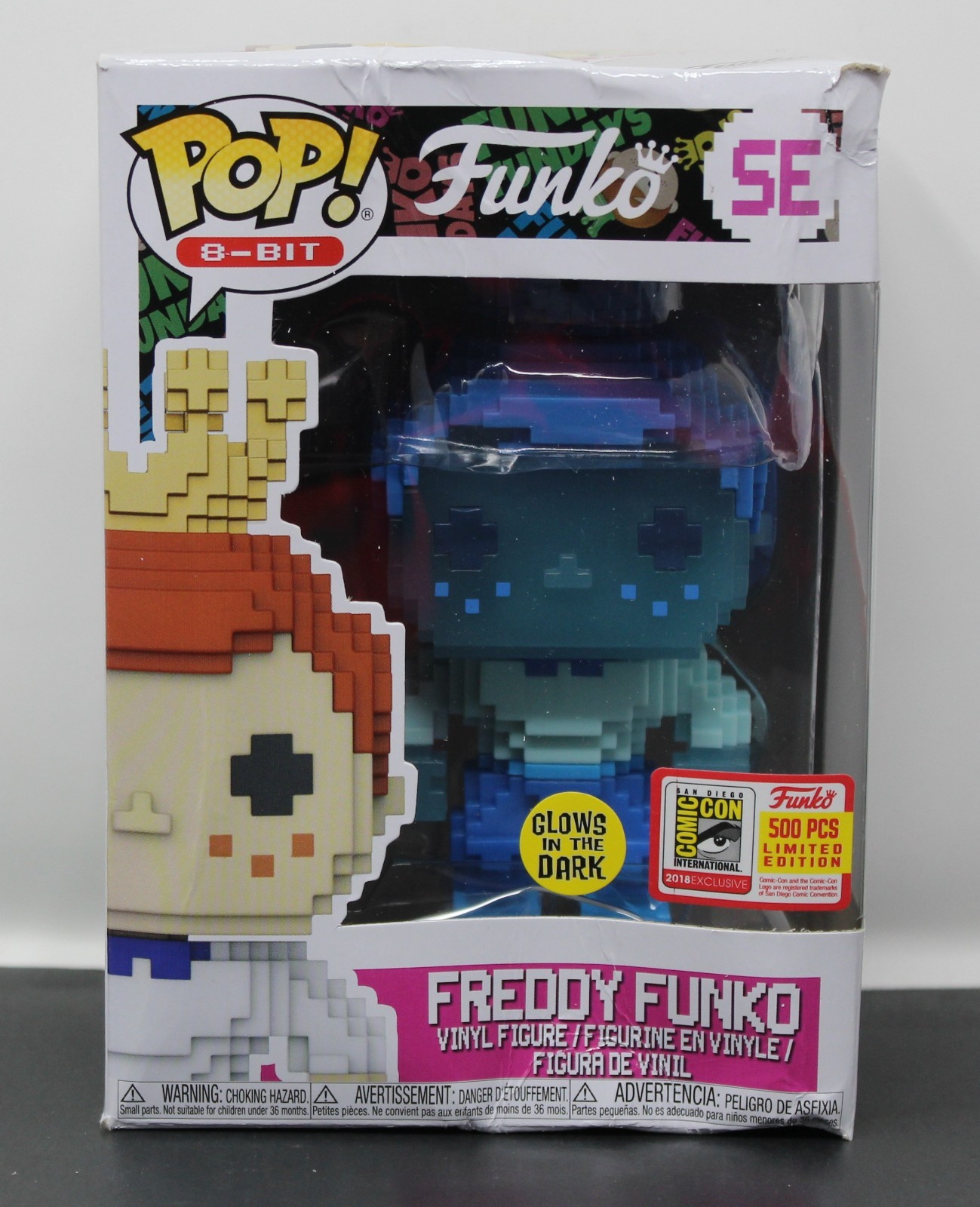 FREDDY FUNKO (8-BIT, BLUE, GLOW) - LE 500 - SAN DIEGO COMIC CON 2018 - FUNKO POP