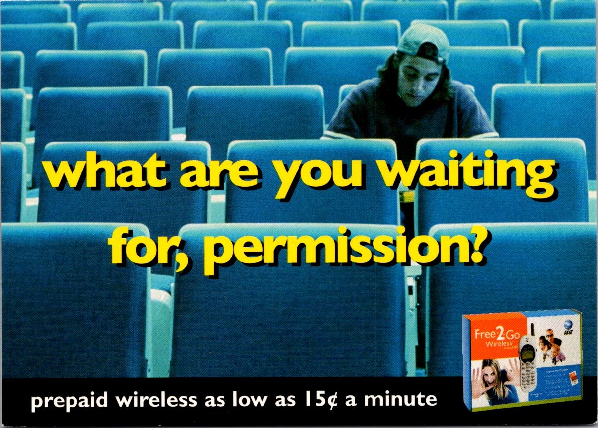 Continental AT&T Free2Go Wireless Prepaid What Are You Waiting For Postcard