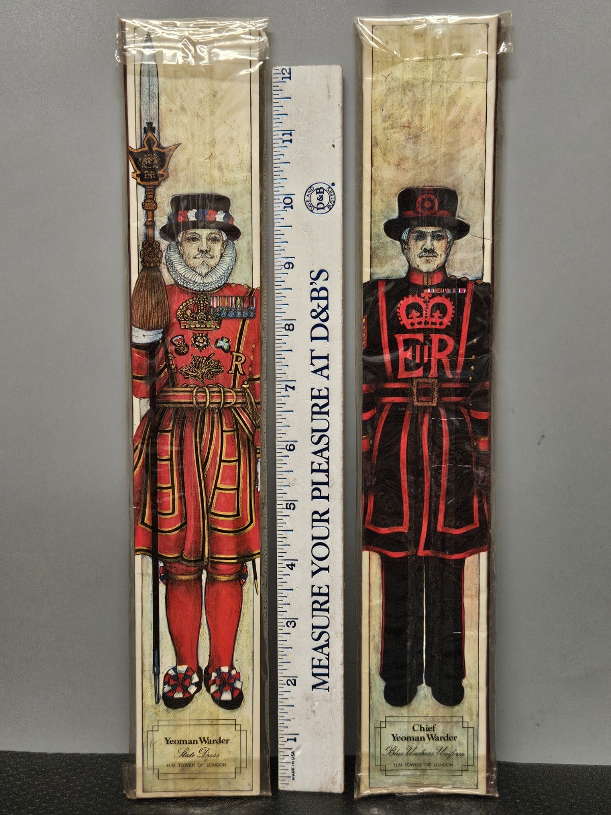2x Vintage H.M. Tower Of London Souvenir Match Bookes (Cheif) + Yeoman Warder