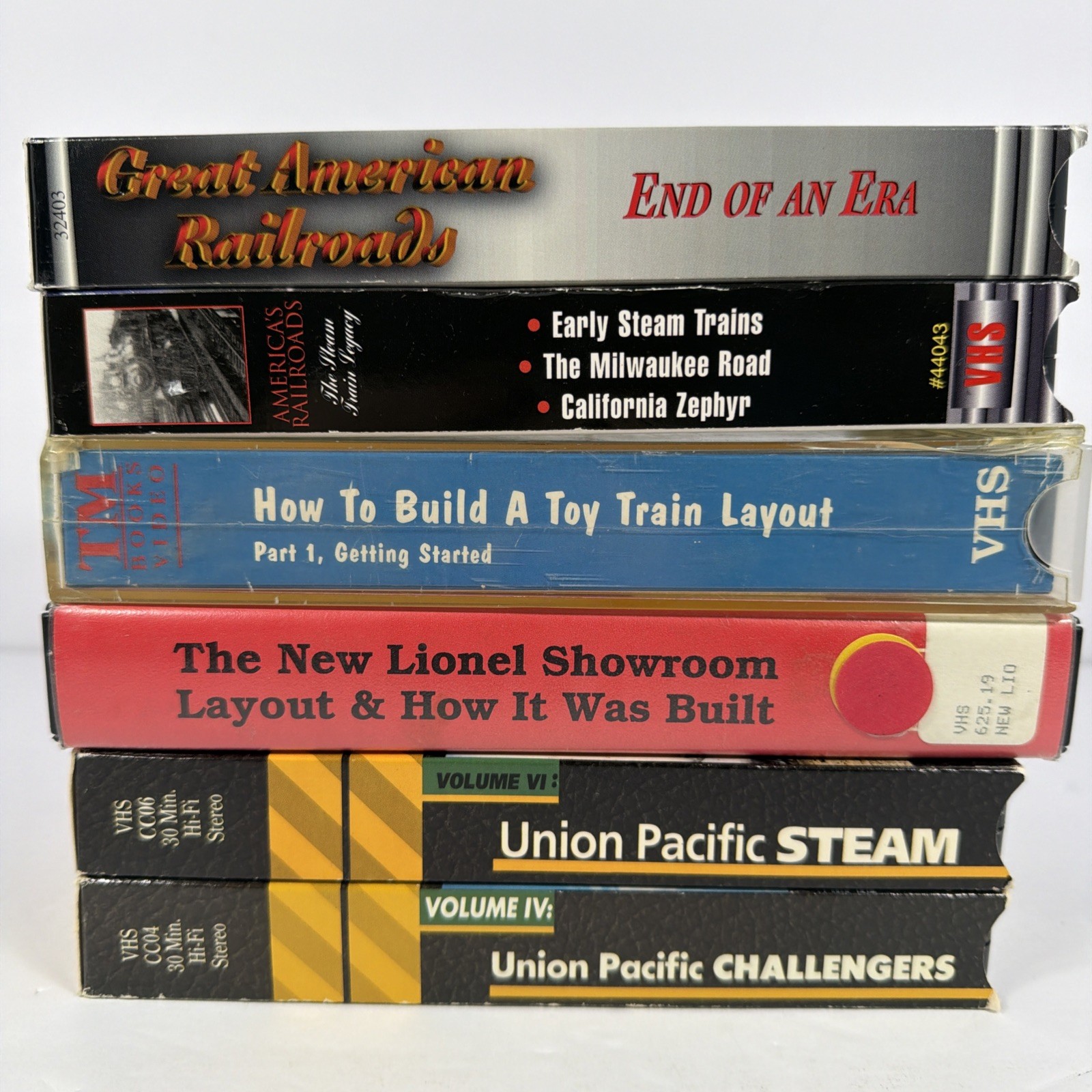 VHS Railroad Video Lot Union Pacific Challengers, Steam, Lionel Layout And More