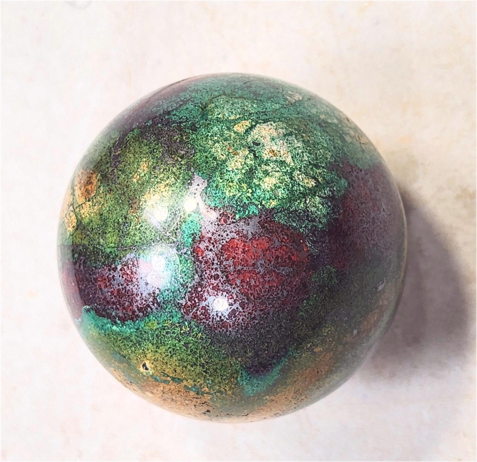 Native Copper /Malachite/Cuprite in Matrix 50mm Decor Sphere/Home/Office 6638