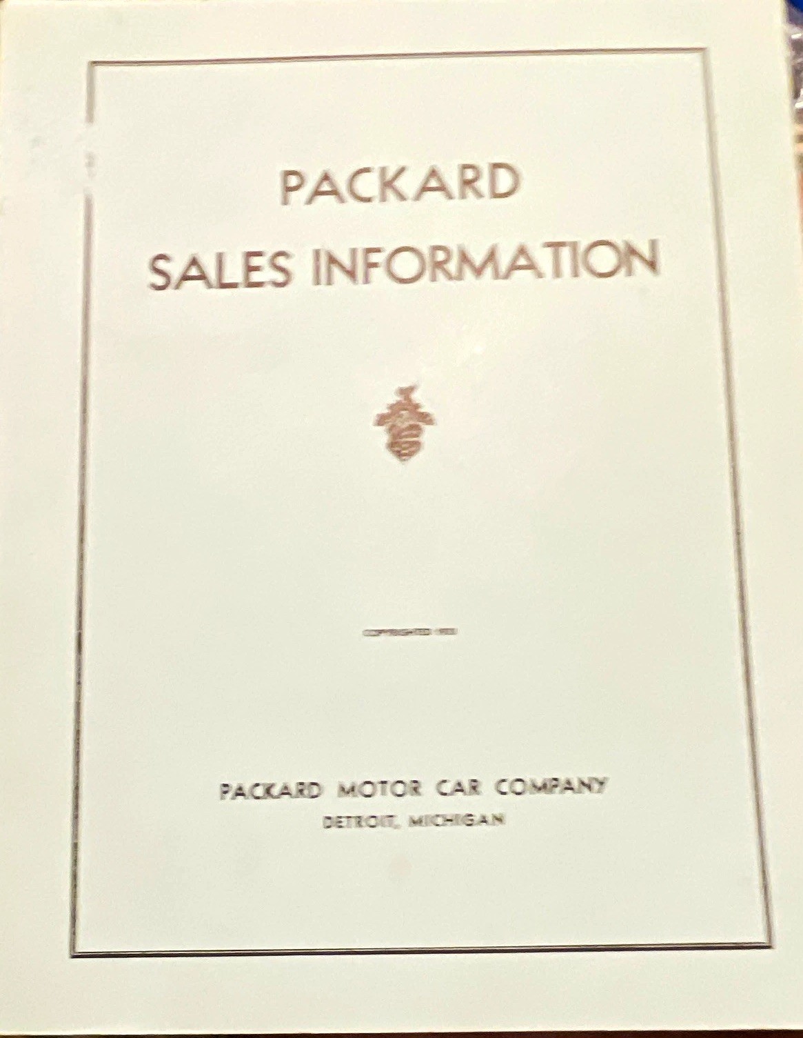 Packard Motor Car Company Sales Infor Brochure Catalog Detroit Michigan 1933