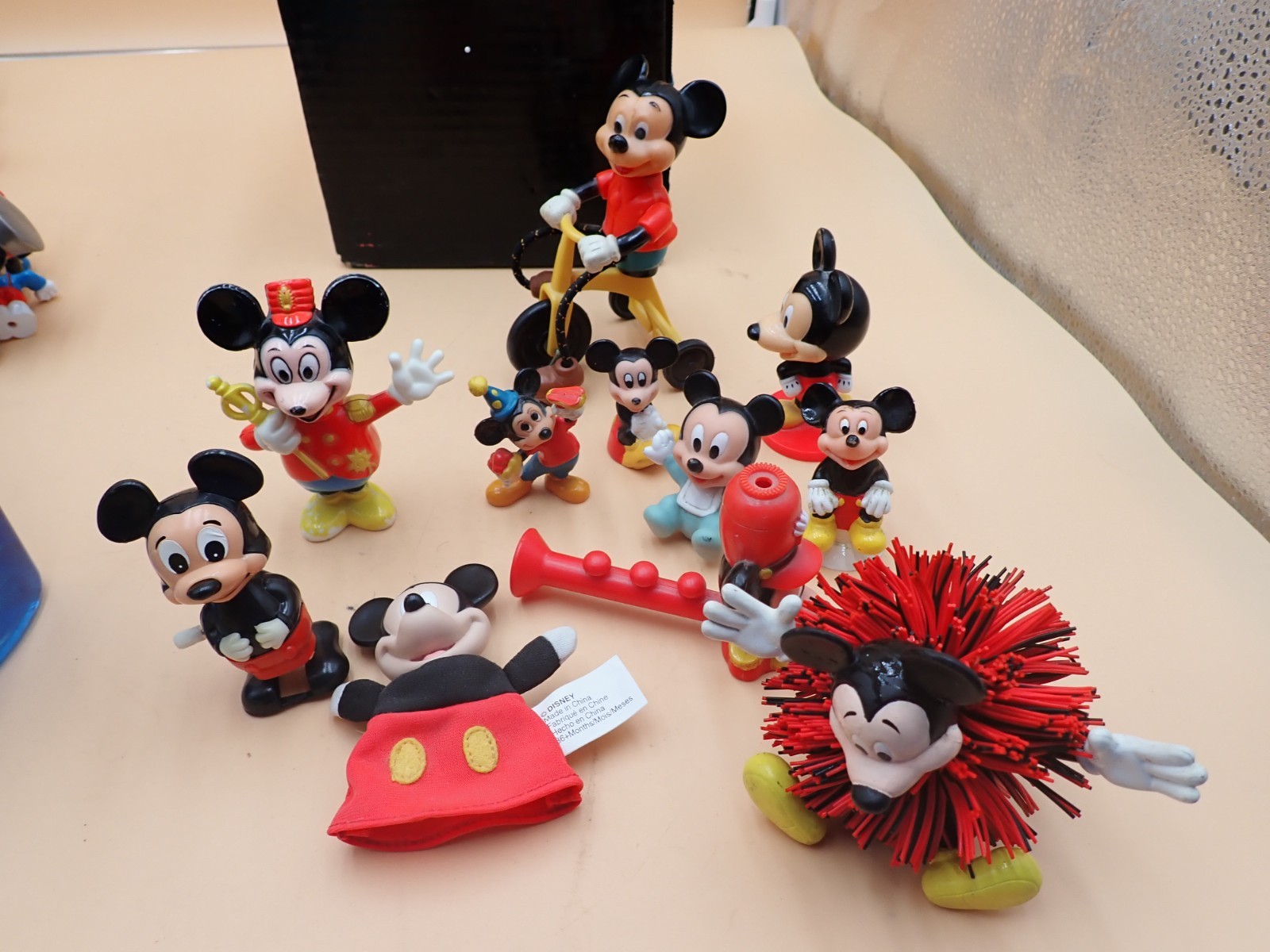 Vintage Mickey Mouse Disney figures Tricycle Tootsie Toy Wind up Finger puppet