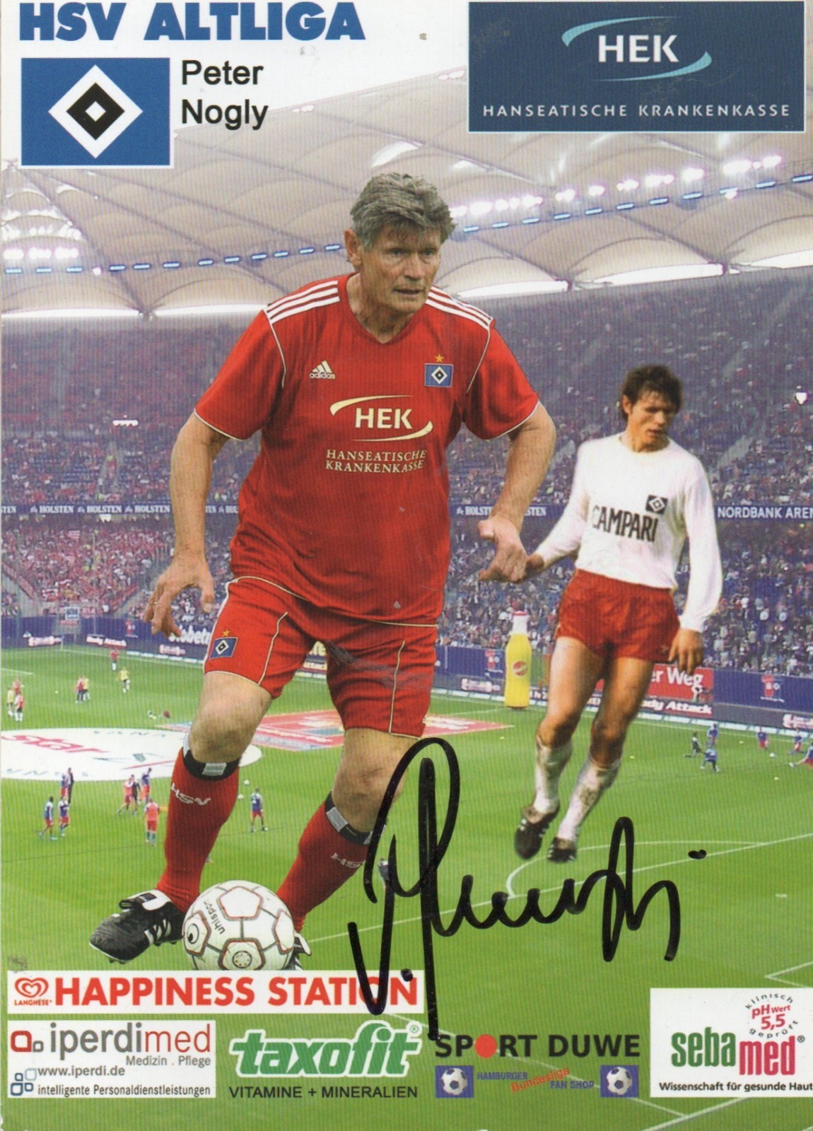 Peter Nogly (Hamburger SV, Vice European Champion 1976), signed Postcard