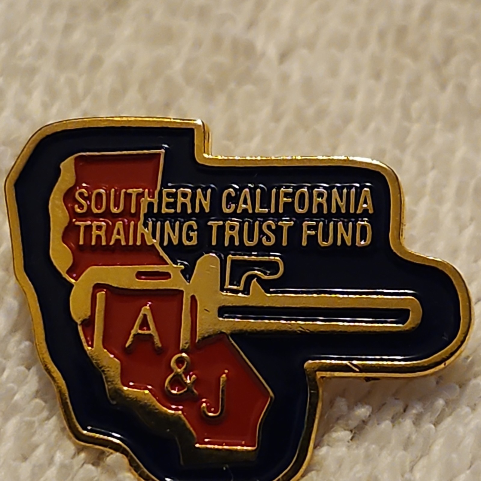 A&J Trade Union Southern California Training Trust Fund Enamel Lapel Pinback Pin