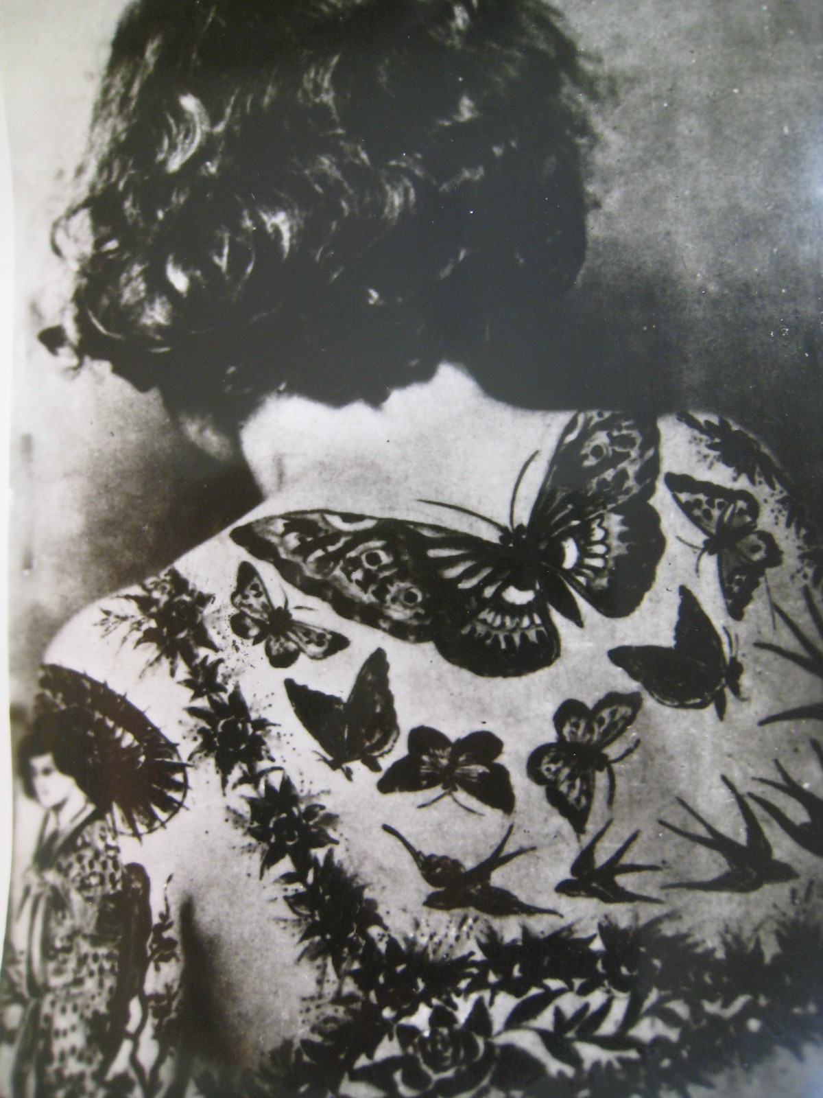 Vintage 7X5 in. Tattooed WOMAN Photo - Sideshow , KOBEL, T-216 MRS. MINGIN