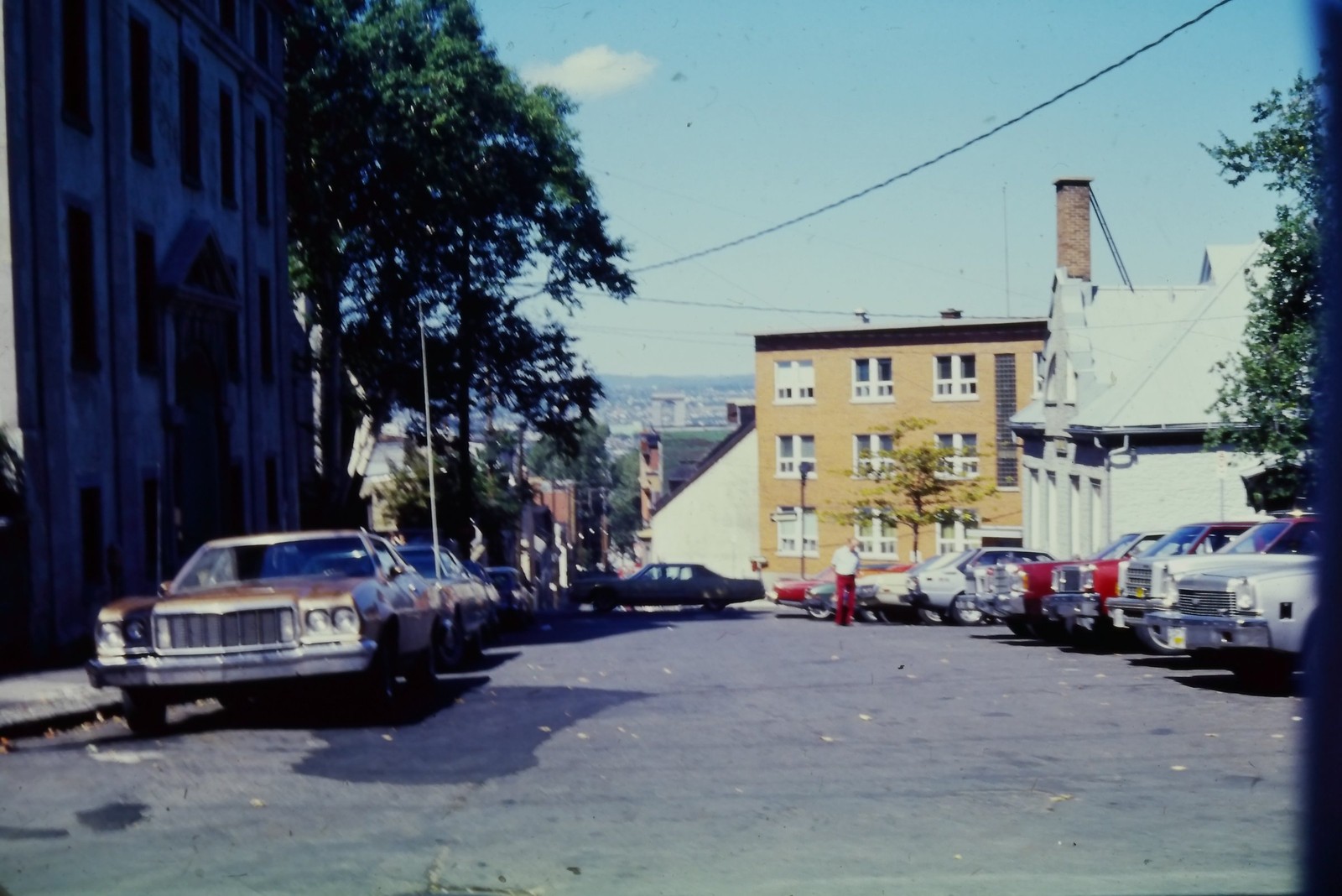 c1970's 35mm Slide, City Street Scene, Parked Cars, Residential Brick c1970's 35mm Slide, City Street Scene, Parked Cars, Residential Brick