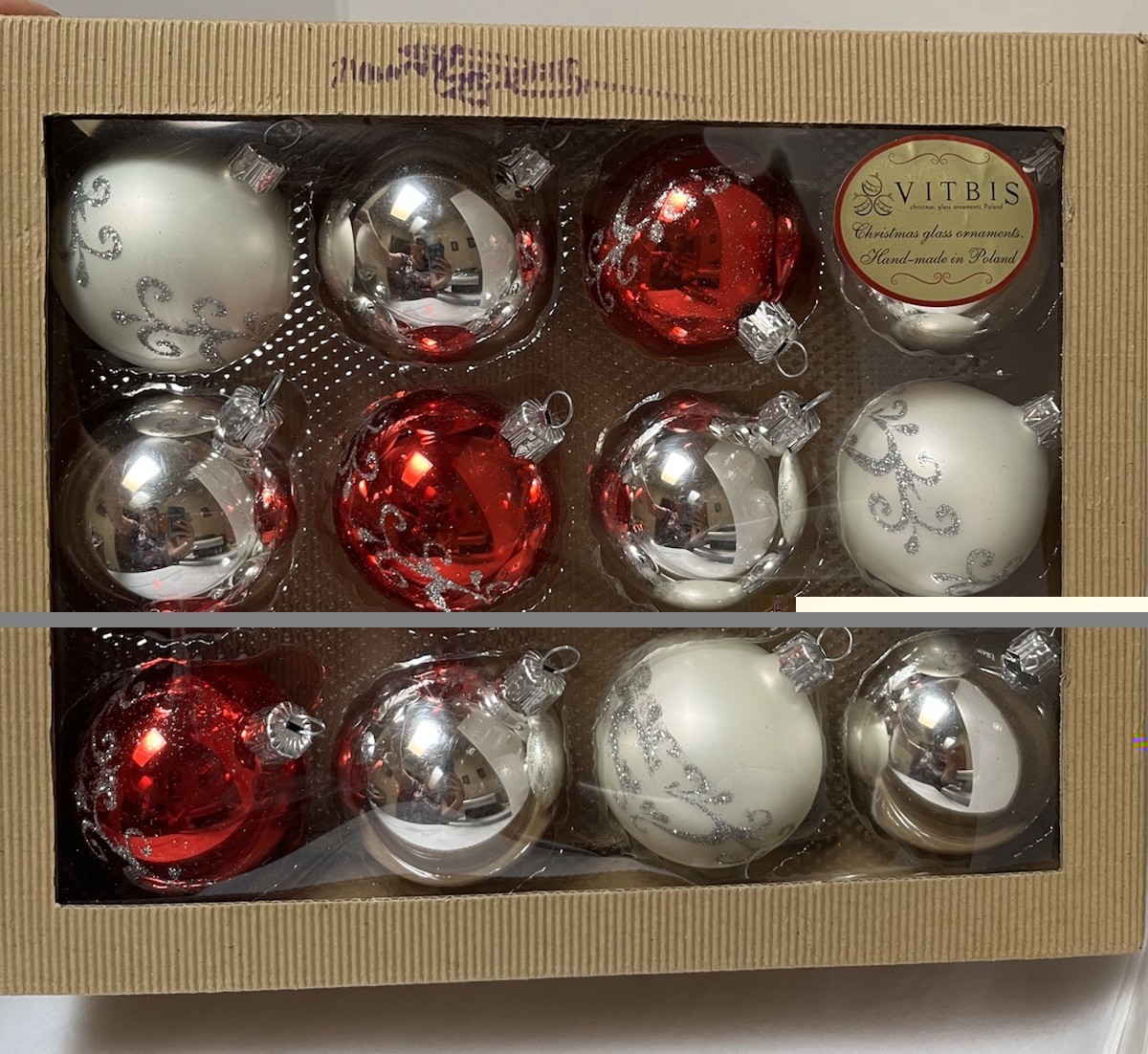 Vitbis Hand Crafted In Poland Christmas Ornaments 2” Assorted Box Of 24.