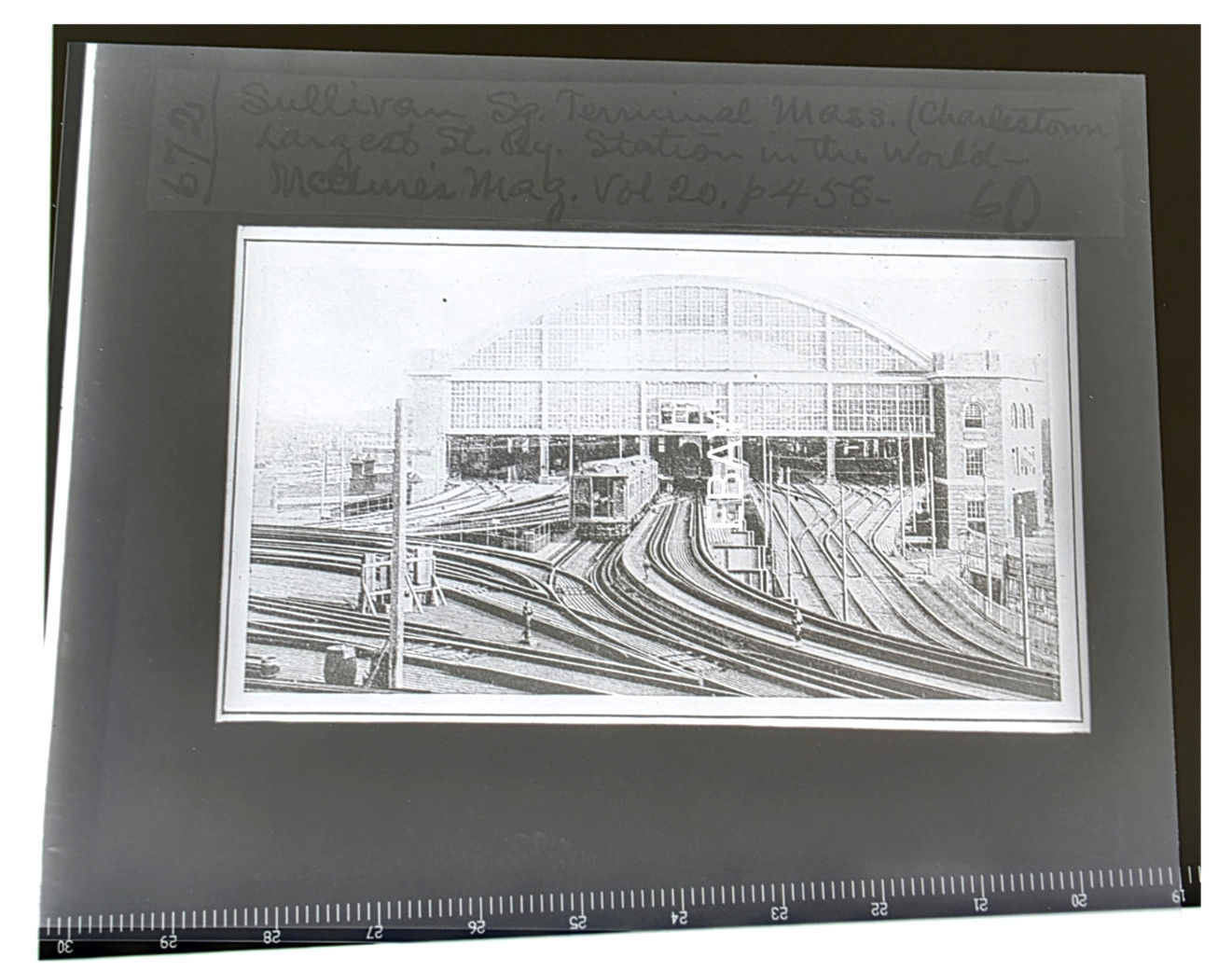 C. 1906 Sullivan Square Terminal Boston Elevated RY 1950s Copy Photo negative