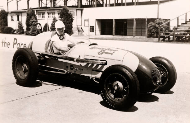 American racecar driver Andy Linden prior start Indy 500 India- 1952 Old Photo