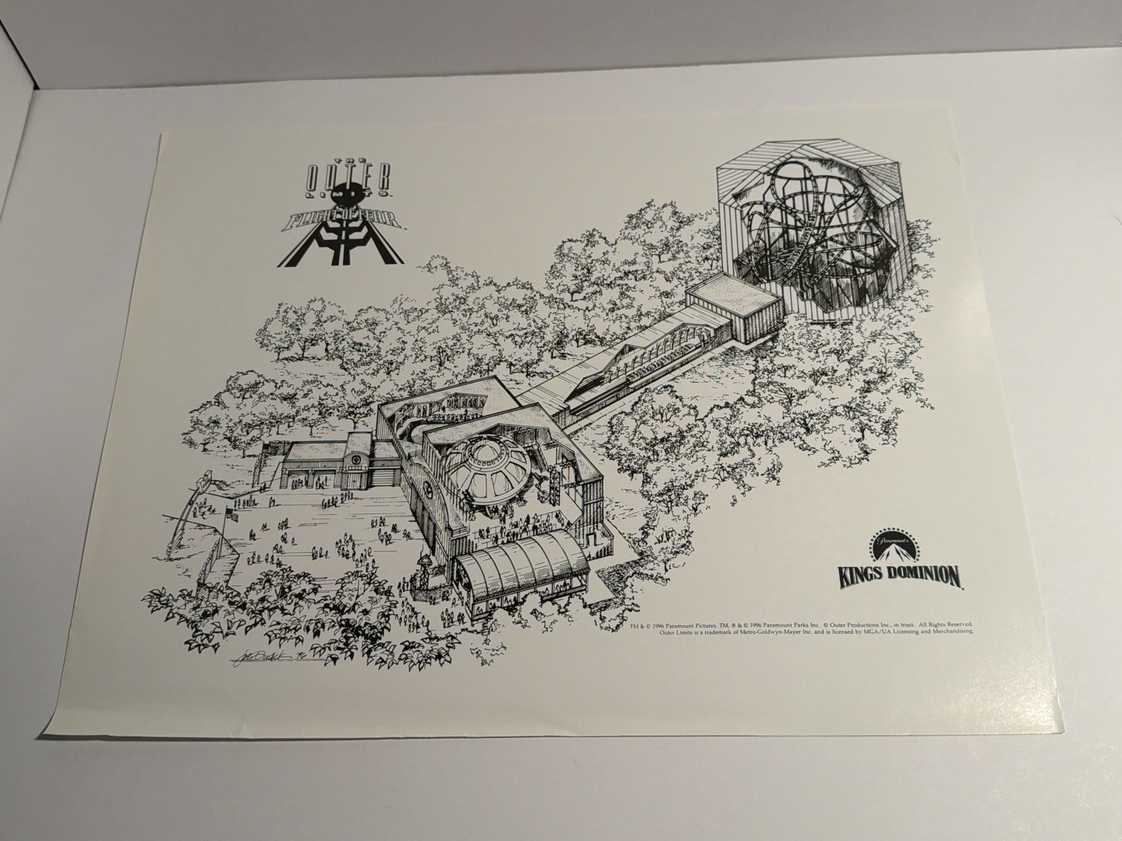 Kings Dominion Outer Limits Flight Of Fear 1996 Media Kit Concept Art Print