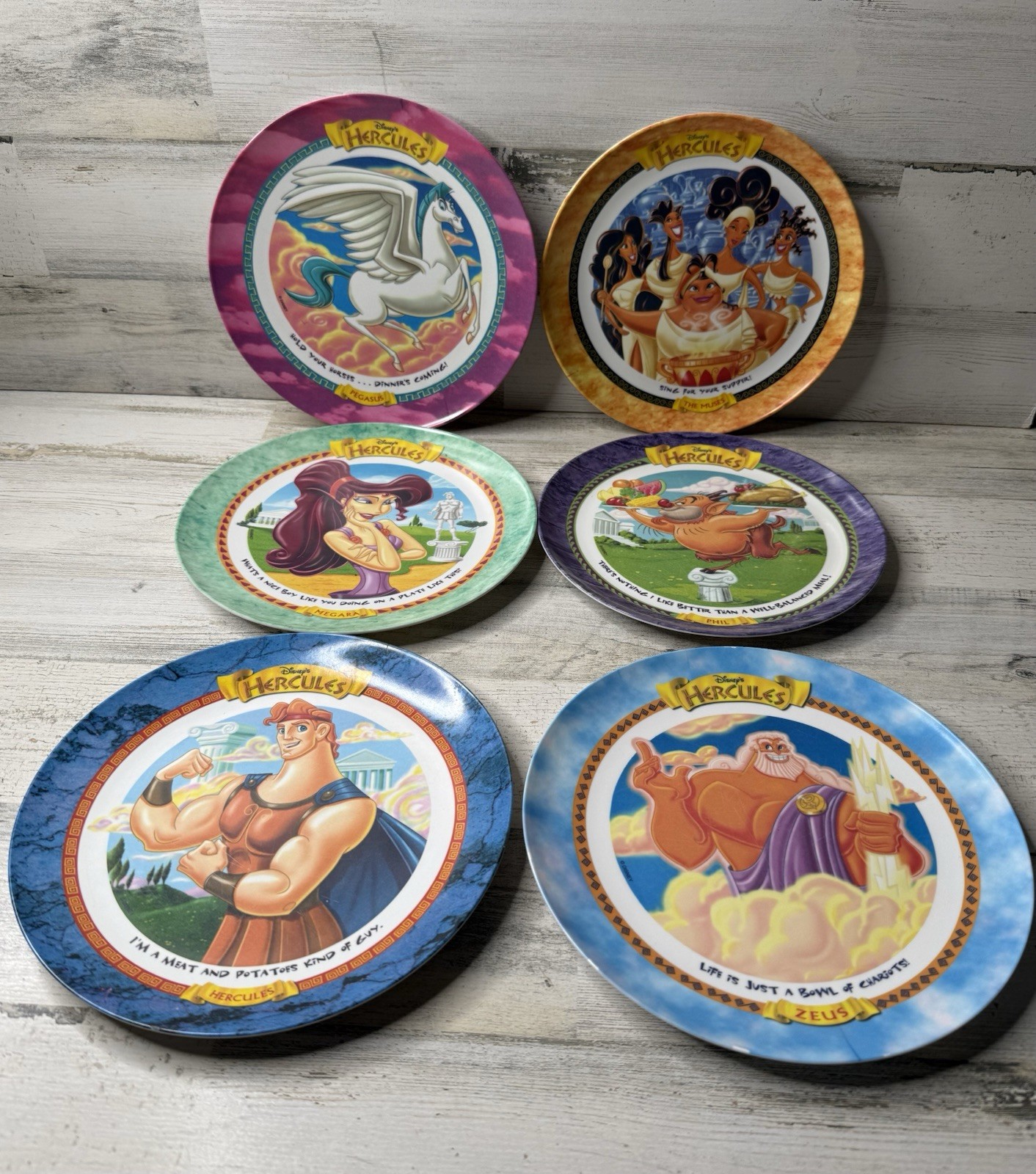 Vintage McDonald\'s 1997 Disney Hercules Collector’s Plates COMPLETE Set Of 6