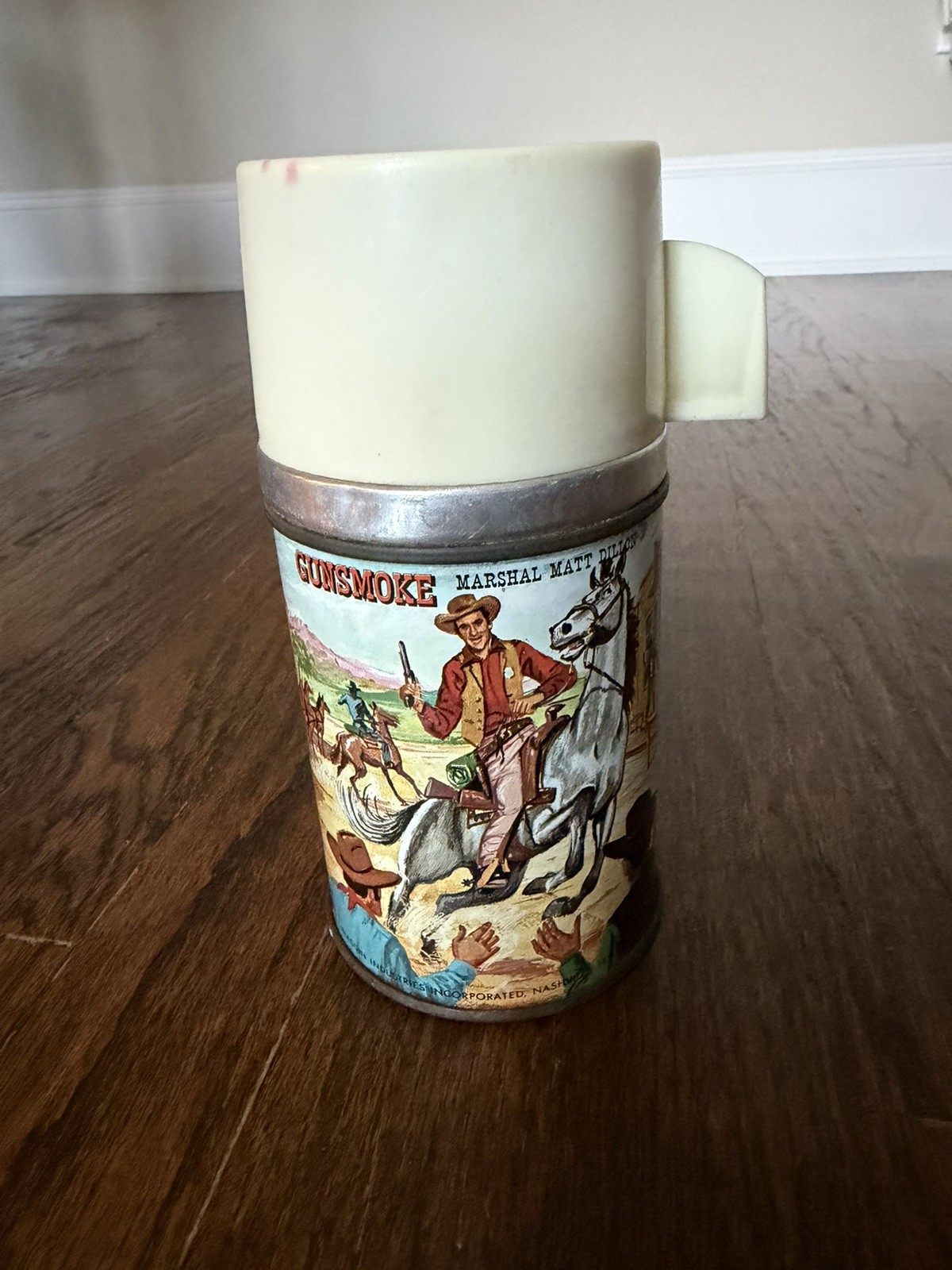 Aladdin Gunsmoke Marshal Matt Dillon Metal Thermos ONLY