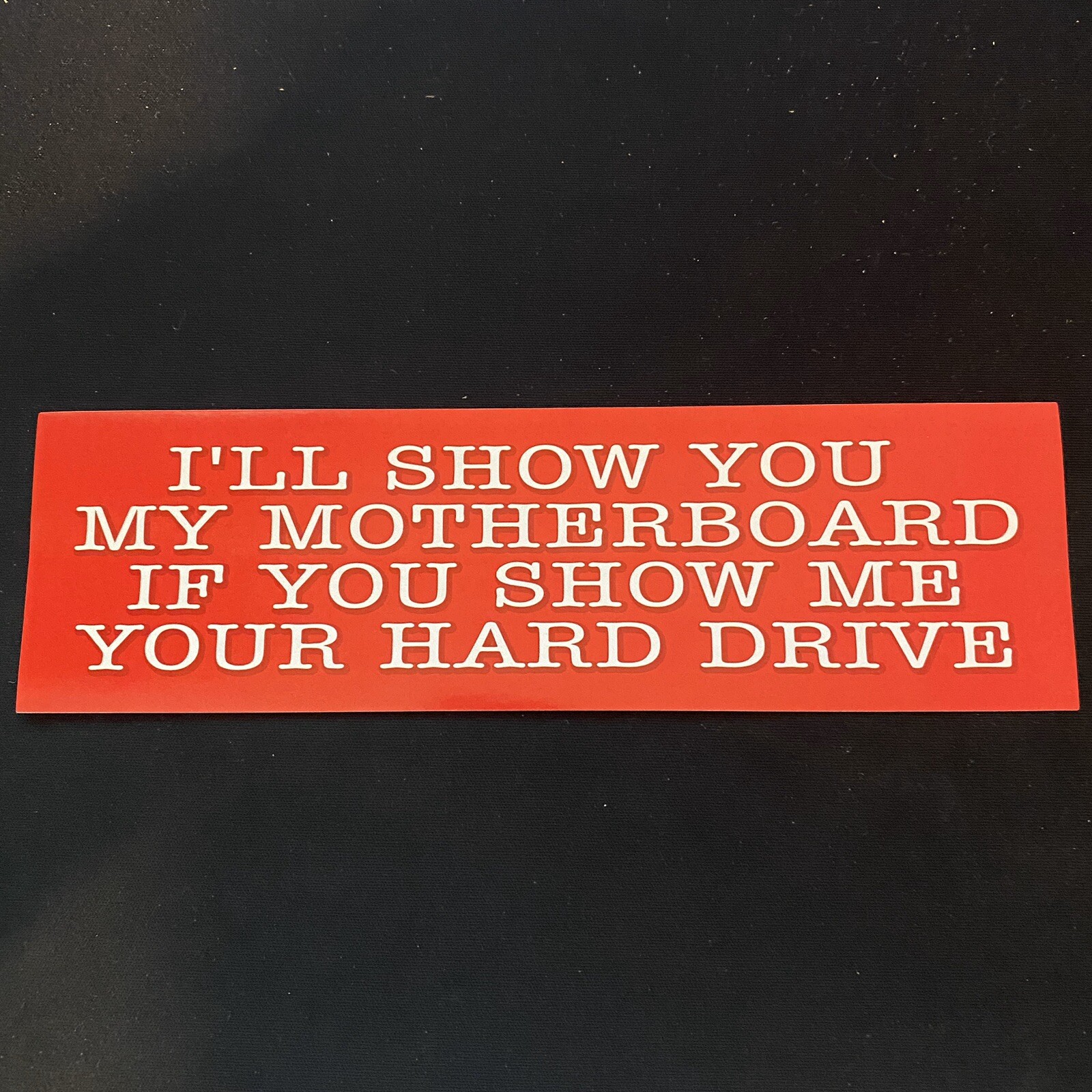 I'LL SHOW YOU MY MOTHERBOARD IF YOU SHOW ME YOUR HARD DRIVE Funny Bumper Sticker
