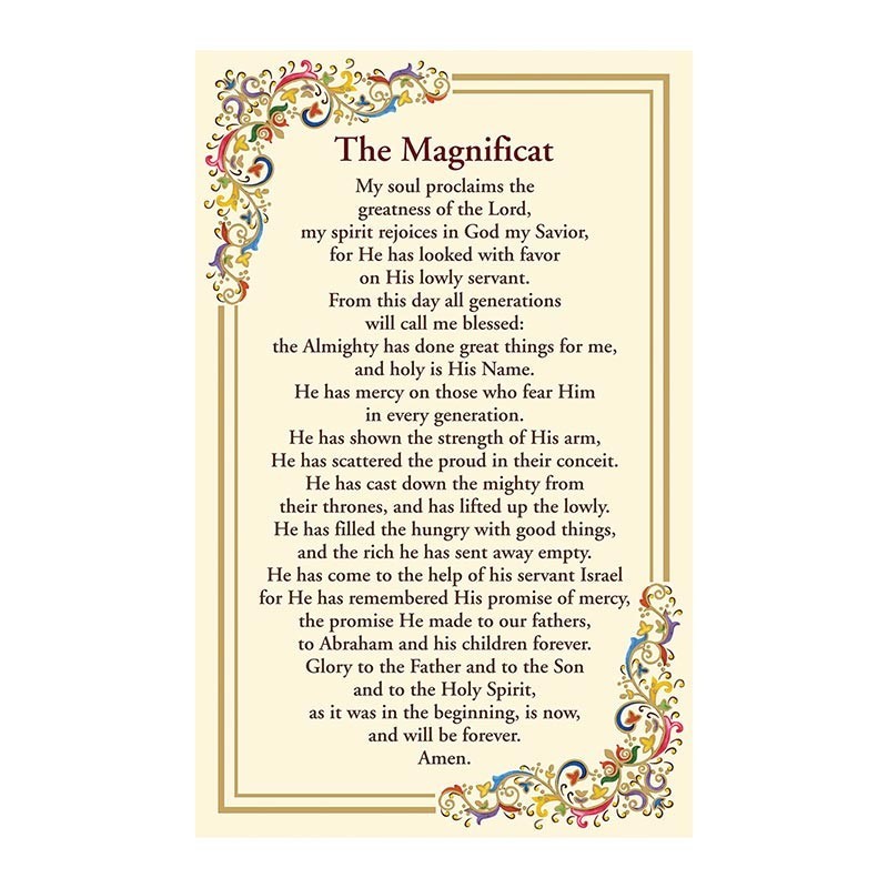Beautifully Framed Florentine Gold Foil Holy Card - Magnificat Devotional Prayer