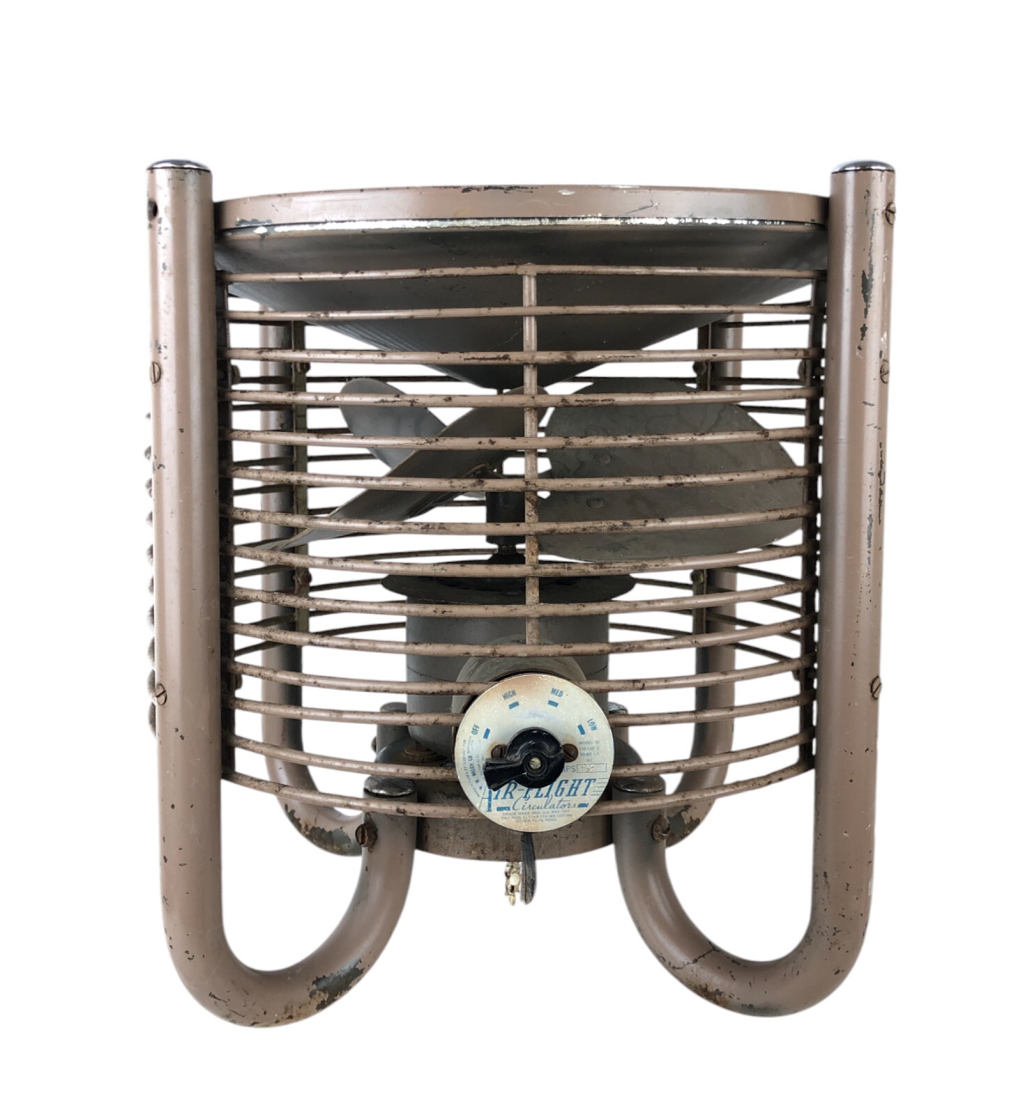 1950s Welch Air-Flight Circulator Model 12 Hassock Floor Fan Brown Works