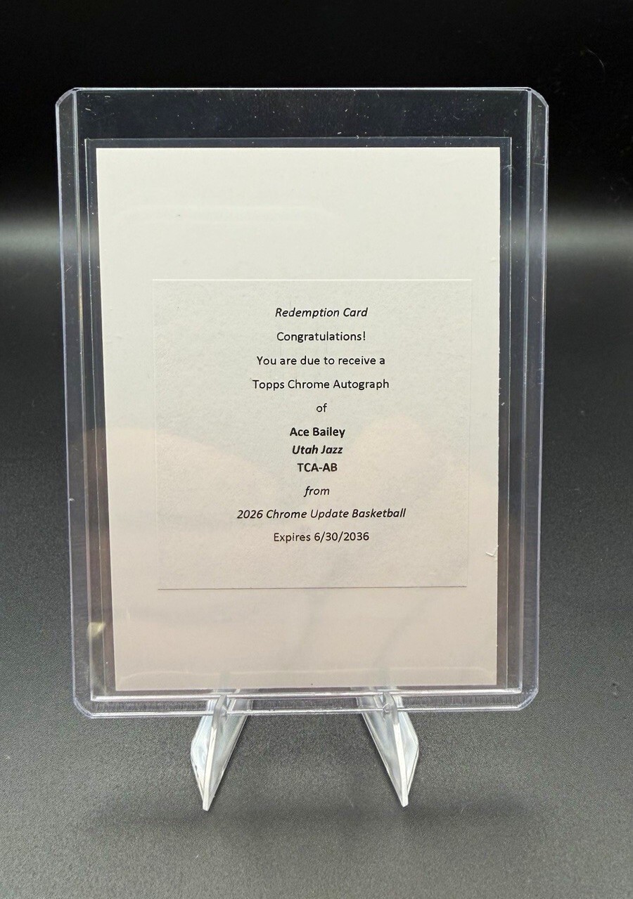 Topps 2026 Chrome Update Basketball Ace Bailey Autograph Redemption TCA-AB