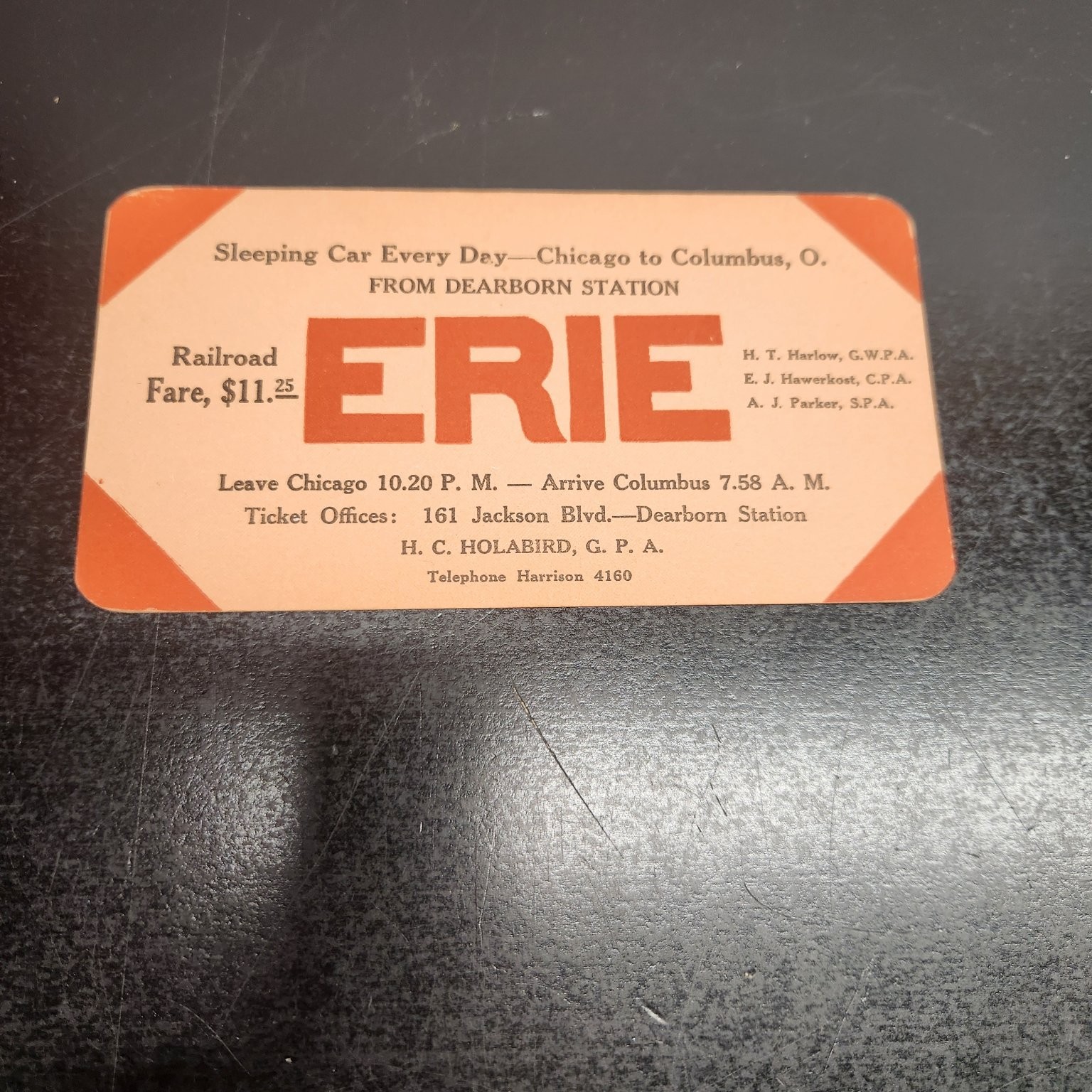 Erie Railroad Sleeping Car Ticket Ad Chicago Columbus Ohio Ephemera Vintage Erie Railroad Sleeping Car Ticket Ad Chicago Columbus Ohio Ephemera Vintage