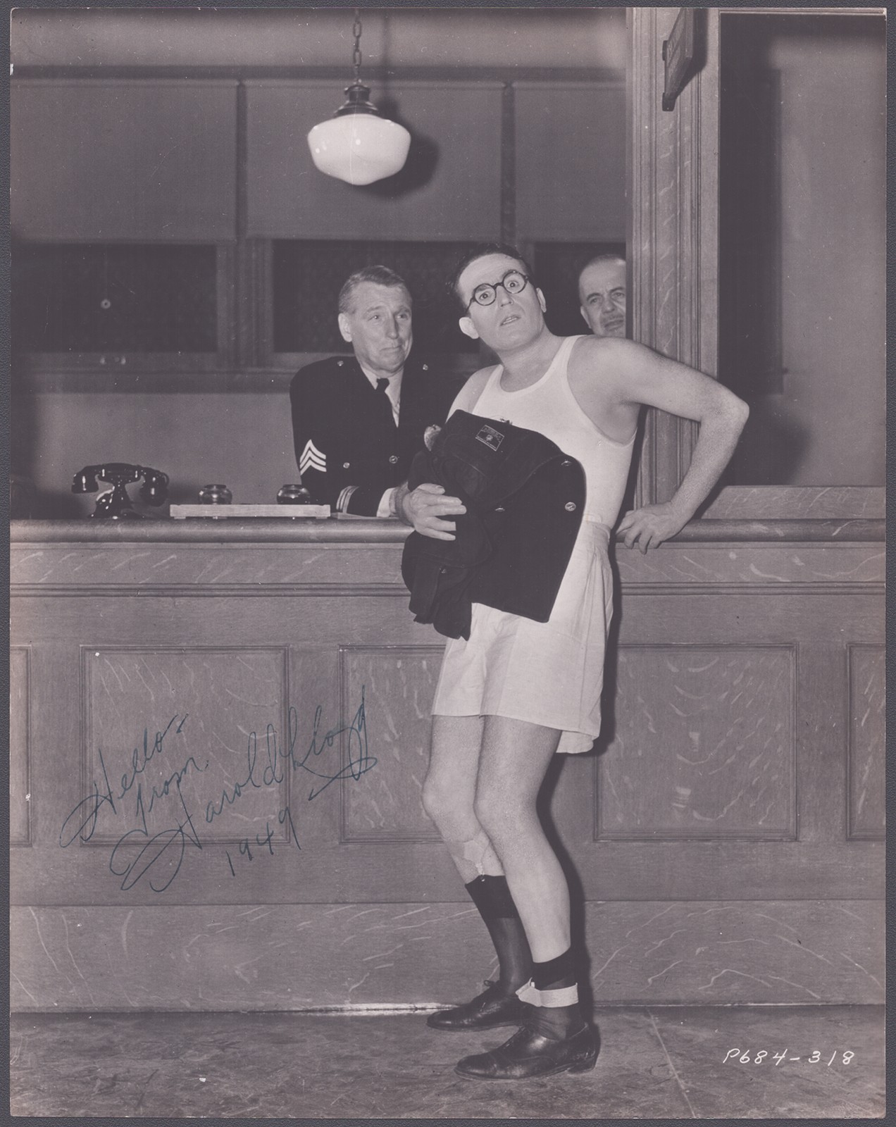 HAROLD LLOYD - PHOTOGRAPH SIGNED 1949