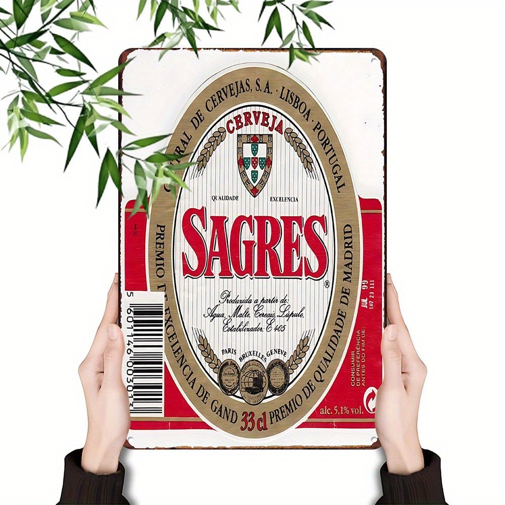 Sagres Beer Vintage Retro Porter Tin Metal Signs Home Décor 8x12