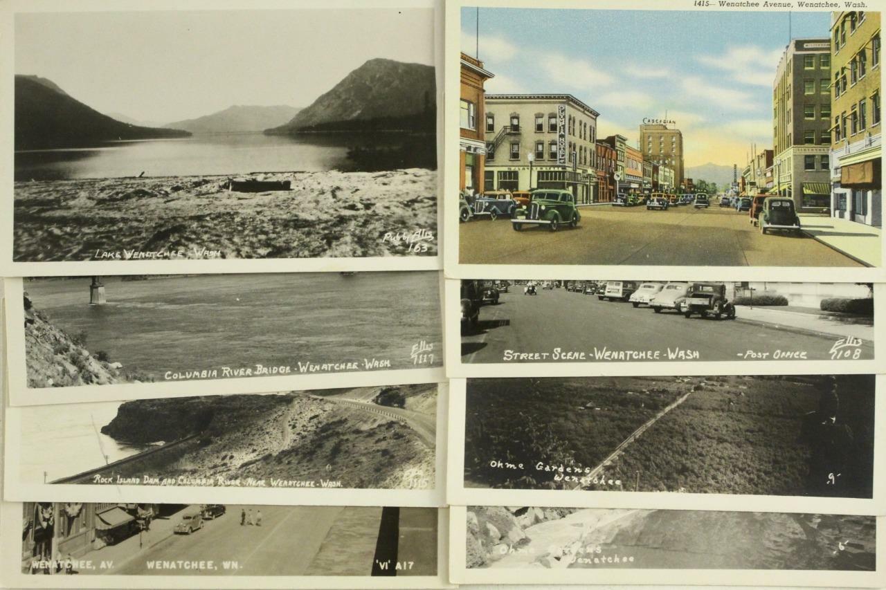 Vintage Photo RPPC Postcards Lake Wenatchee Washington Columbia River Downtown