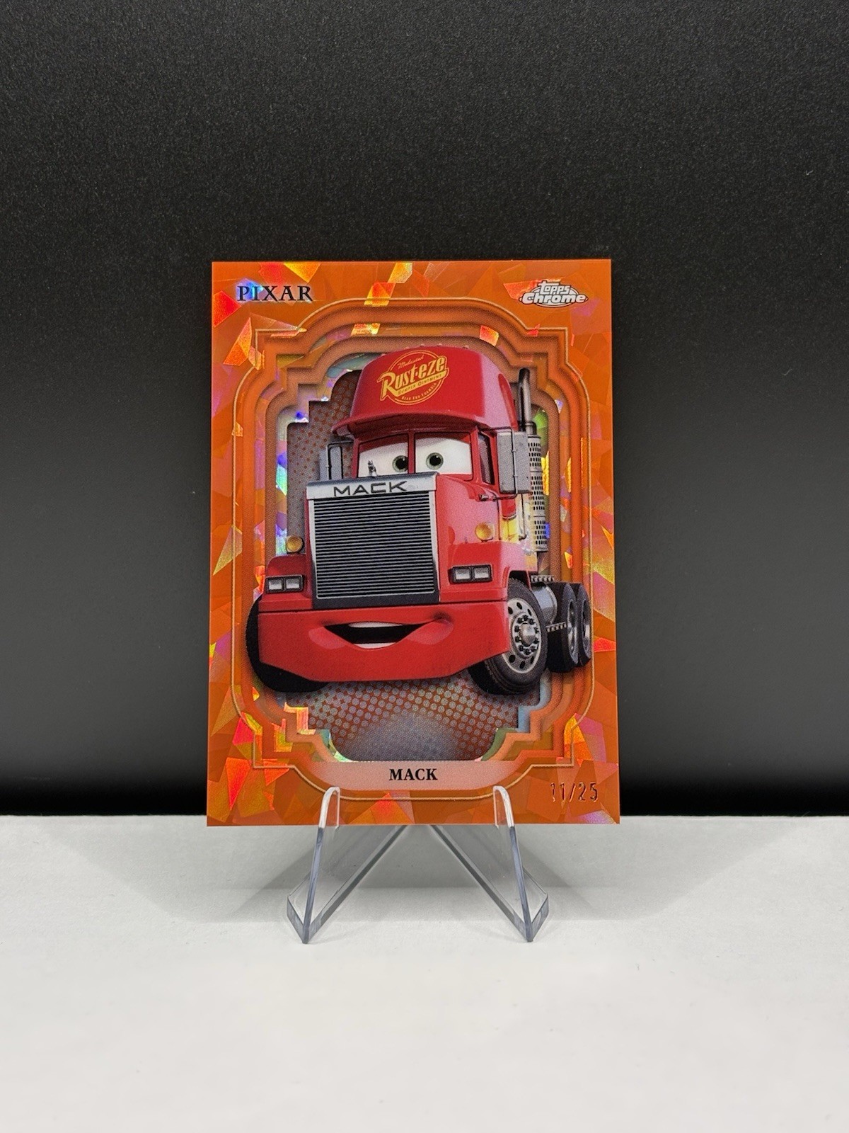 2024 Topps Chrome Disney Sapphire #121 MACK Gold # 11/50, Pixar CARS SSP
