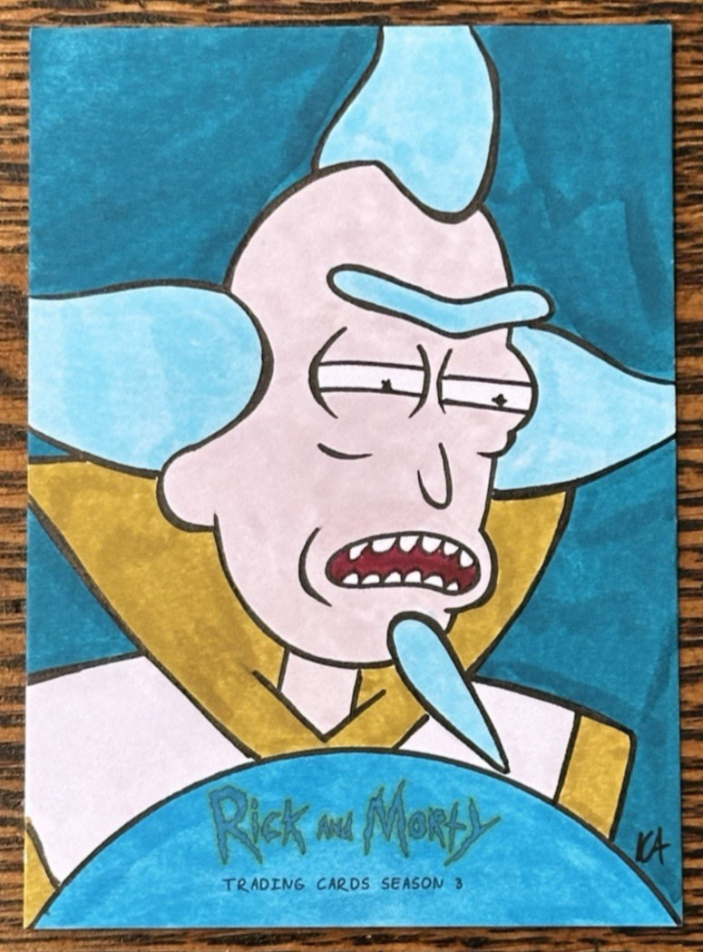 2019 Cryptozoic Rick & Morty Season 3 Sketch Card By Kristin Allen Riq IV