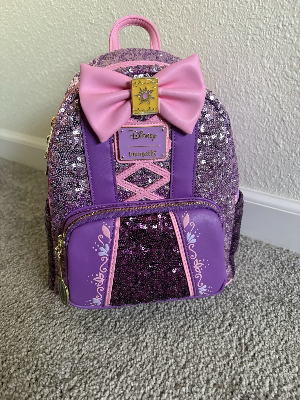 Disney Loungefly Tangled Sequins Backpack ✨Rare Find✨ In Hand NWT Disney Loungefly Tangled Sequins Backpack ✨Rare Find✨ In Hand NWT