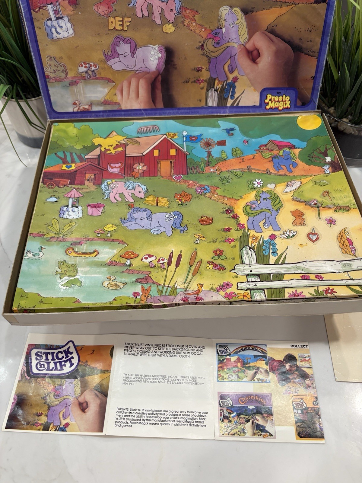 Vintage 1984 My Little Pony Stick N Lift Presto Magix G1 Vinyl Playset Box