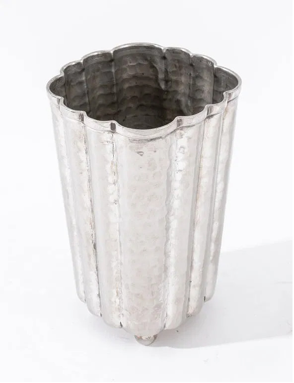 RARE Austrian Secession Style Silver Plate Vase in the Manner of Josef Hoffmann