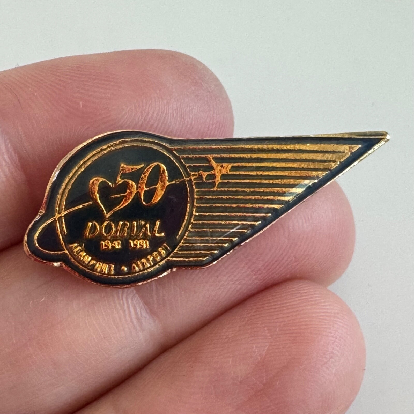Vintage 1991 MONTREAL International Airport Dorval 50 Years Canada Lapel Pin