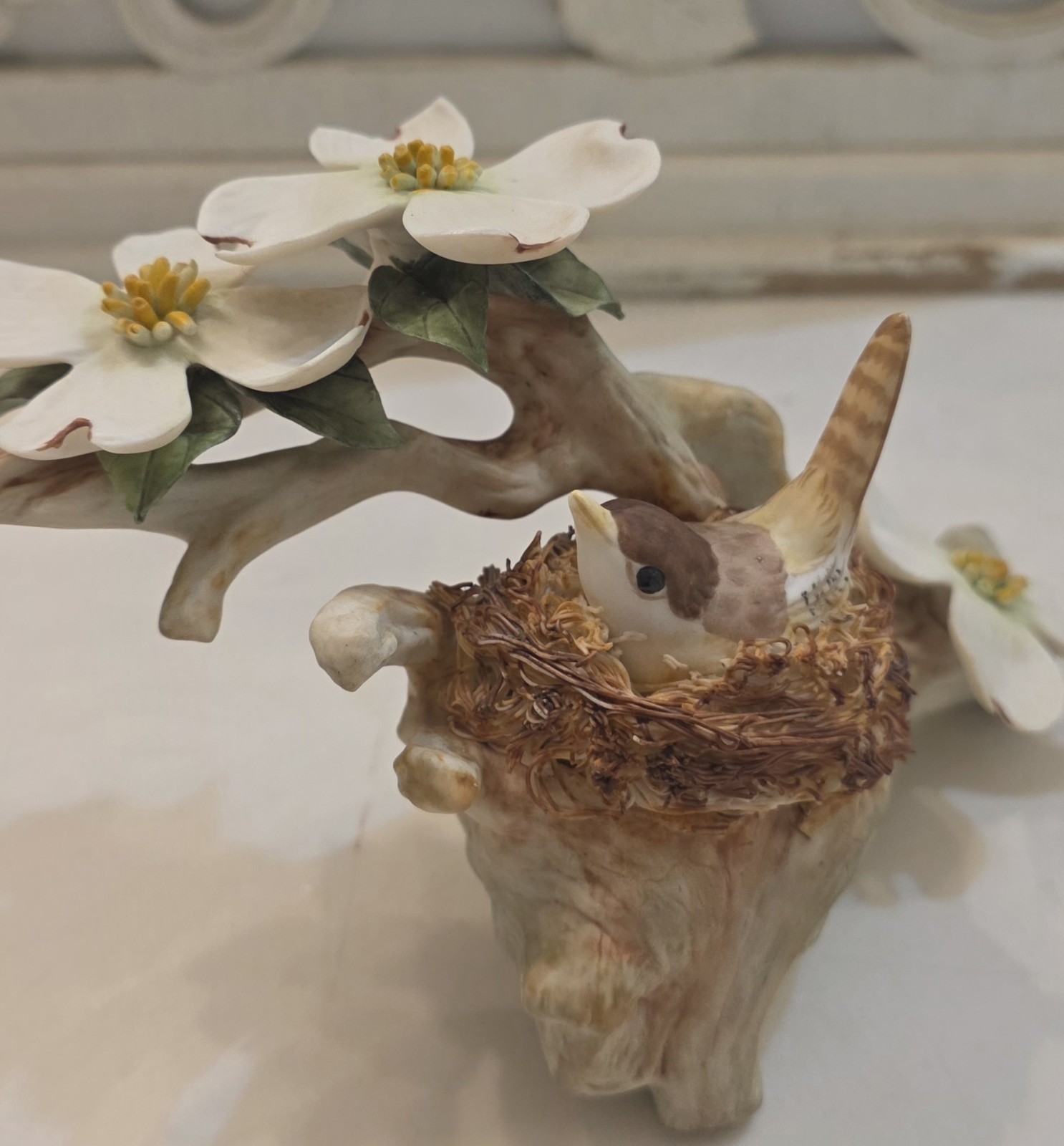 Cybis Porcelain Wren With Dogwood Figurine (Read Description) 