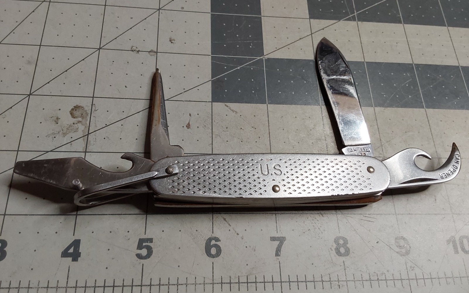 Vietnam War US Army 1972 Camillus 4 Blade Utility Folding Blade Knife