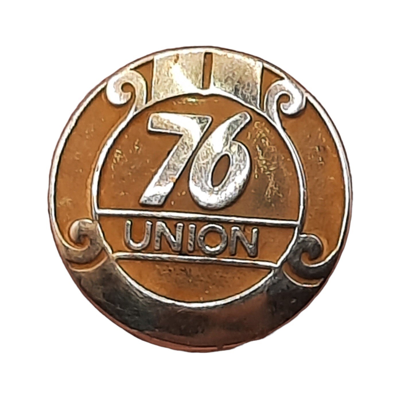 Union 76 14k Employee Service Award Pin 1.7g Screw-Back Lapel Dated 1954