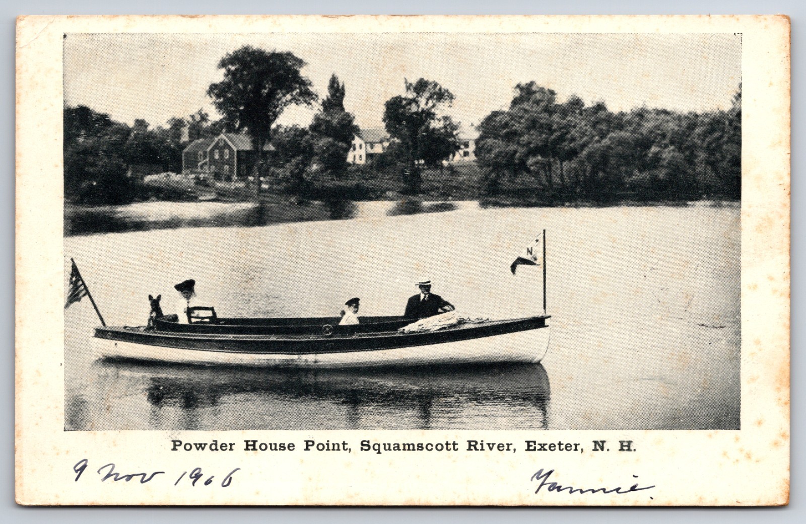 Powder House Point Squamscott River Exeter New Hampshire NH c1905 Postcard