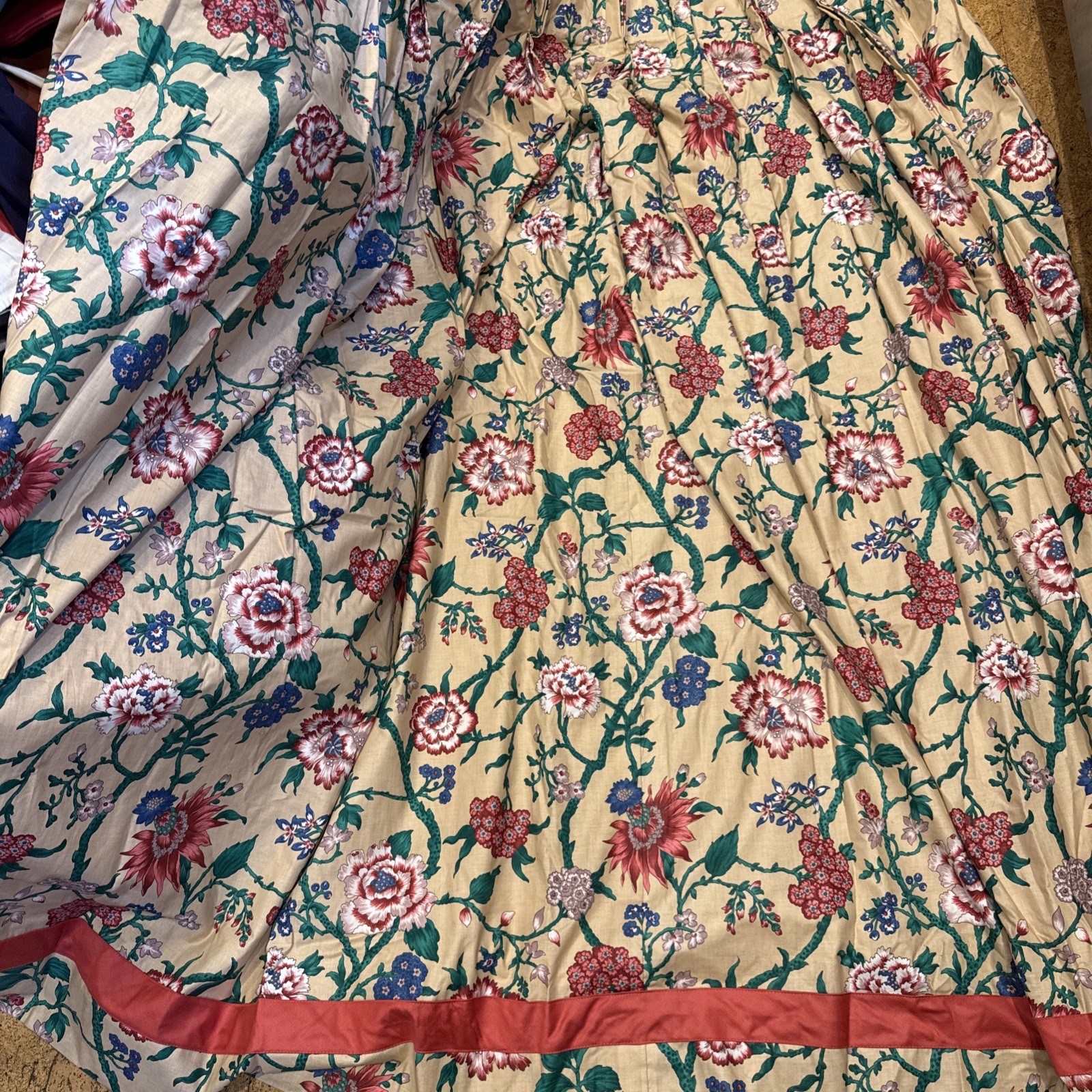Vtg Panel Givenchy Fabriyaz Cotton Multi-Purpose Tree Of Life Curtains 106 X 61