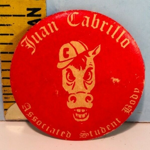 Vintage Juan Cabrillo Associated Student Body Pinback Button 1-1/8\ Vintage Juan Cabrillo Associated Student Body Pinback Button 1-1/8\