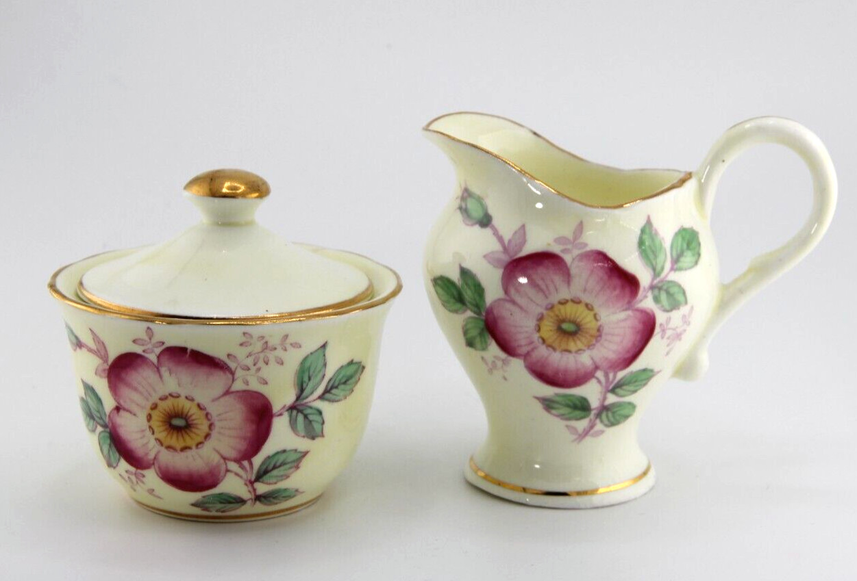 Royal Stuart Spencer Stevenson England Sugar Creamer Set English Rose Demitasse
