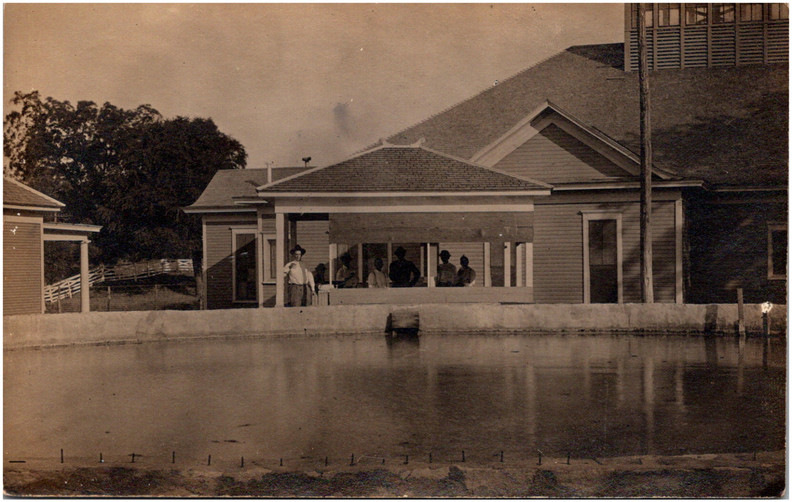 Hanna Springs Bathhouse & Pavilion Lampasas Texas TX 1910s RPPC Postcard Photo