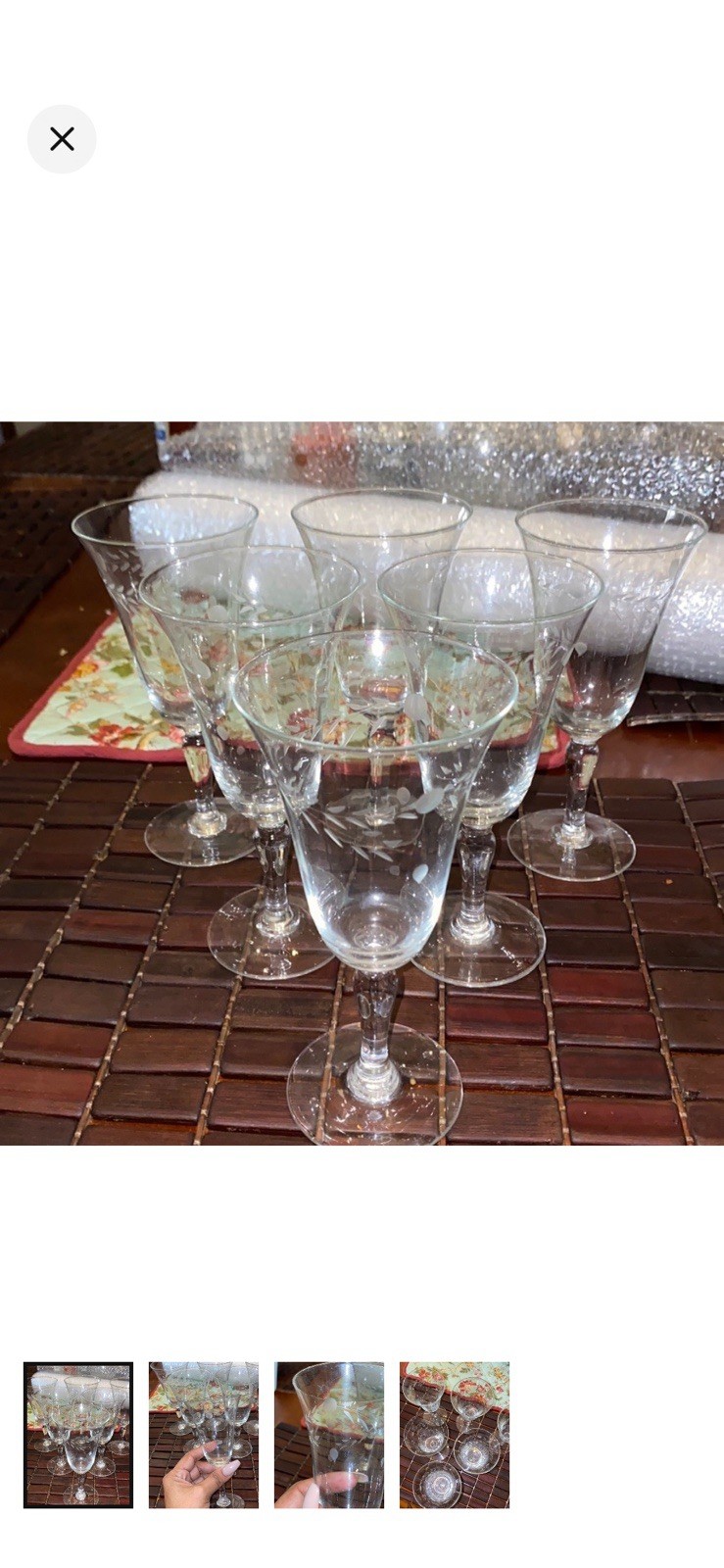 Vintage Princess House Bell Cup Glasses Set Of 6