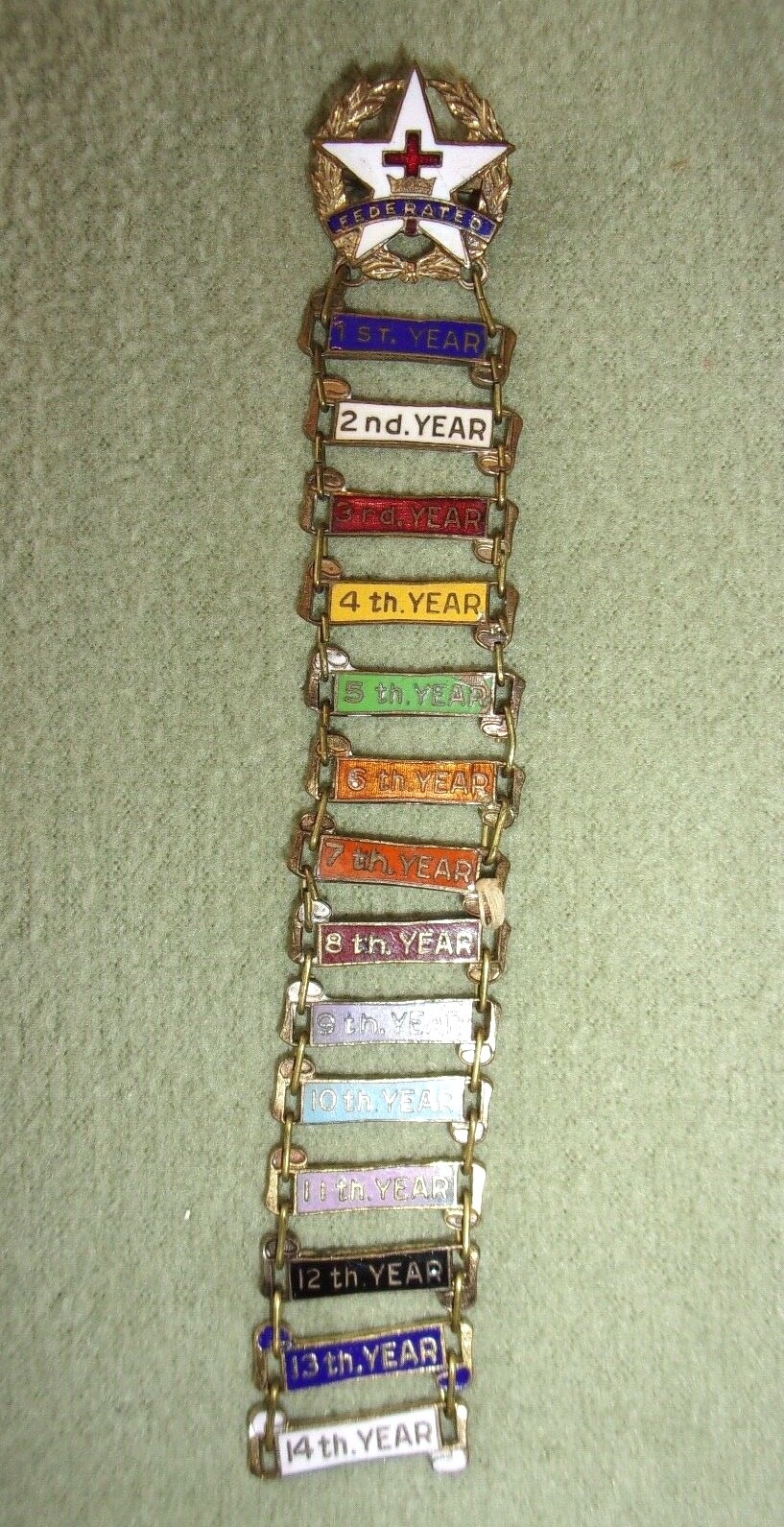 Vintage Federated Enameled Pin Church Clergy member 14 years Religious Service