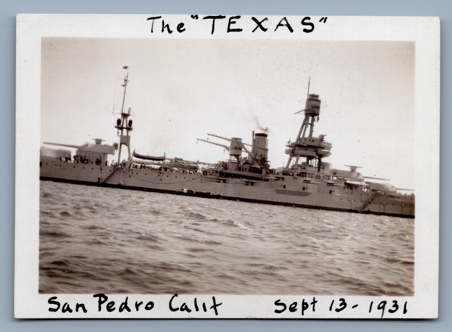 c1931 USS Texas BattleShip  Photo San Pedro California
