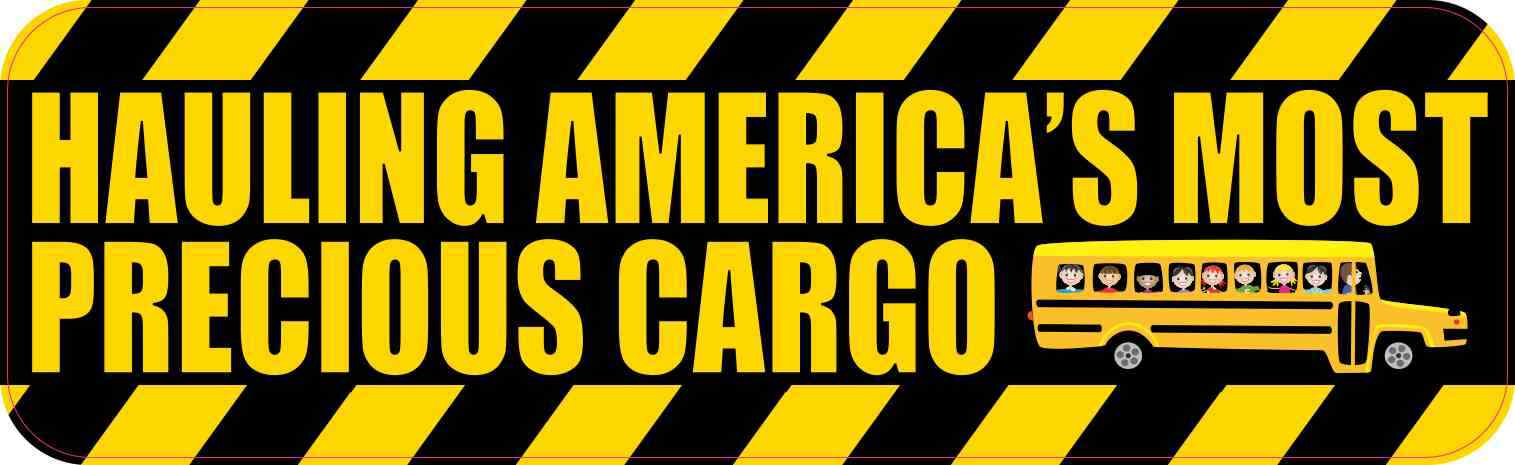 StickerTalk 10in x 3in School Bus Precious Cargo Bumper Sticker Car Vehicle B...