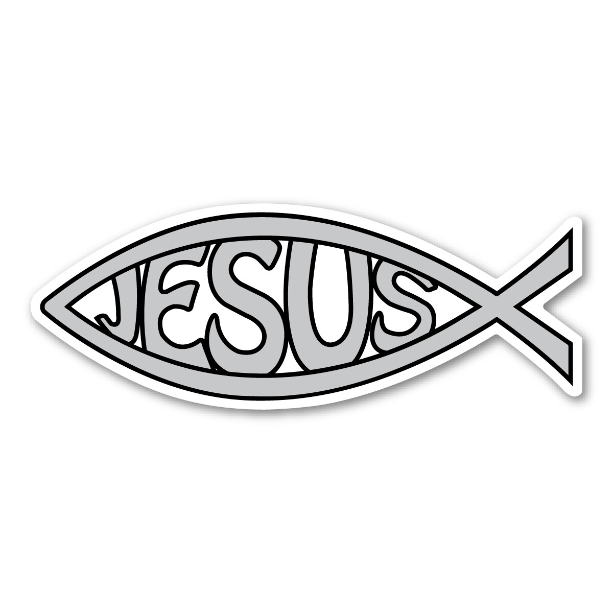 Silver Jesus Fish Mini Magnet
