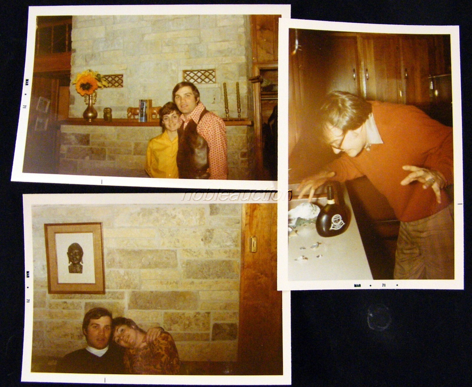 1971 Photo Snapshots Cute Couple Hanging out Grand Rapids, MI