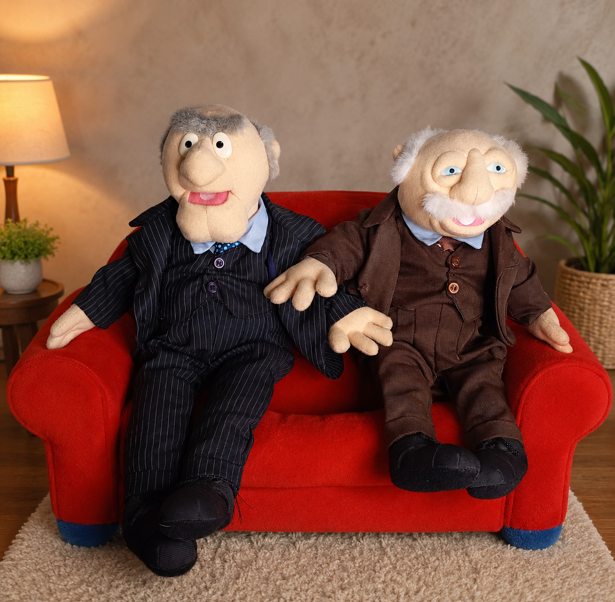 Rare  Statler & Waldorf Plush Set The Muppets Vintage