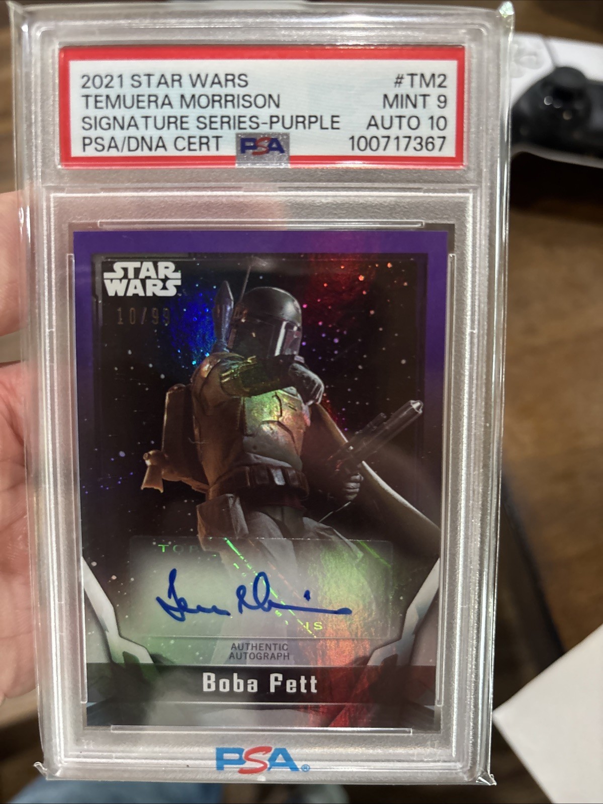 Topps 2021 Star Wars Signature Boba Fett Temuera Morrison Auto /99 Psa 9 Auto10 Topps 2021 Star Wars Signature Boba Fett Temuera Morrison Auto /99 Psa 9 Auto10